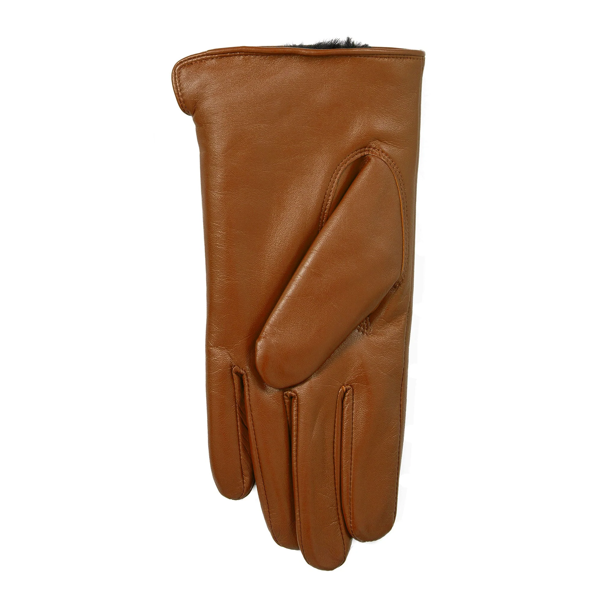 Women’s Touchscreen Single-Point Faux Fur-Lined Leather Gloves - Image 39