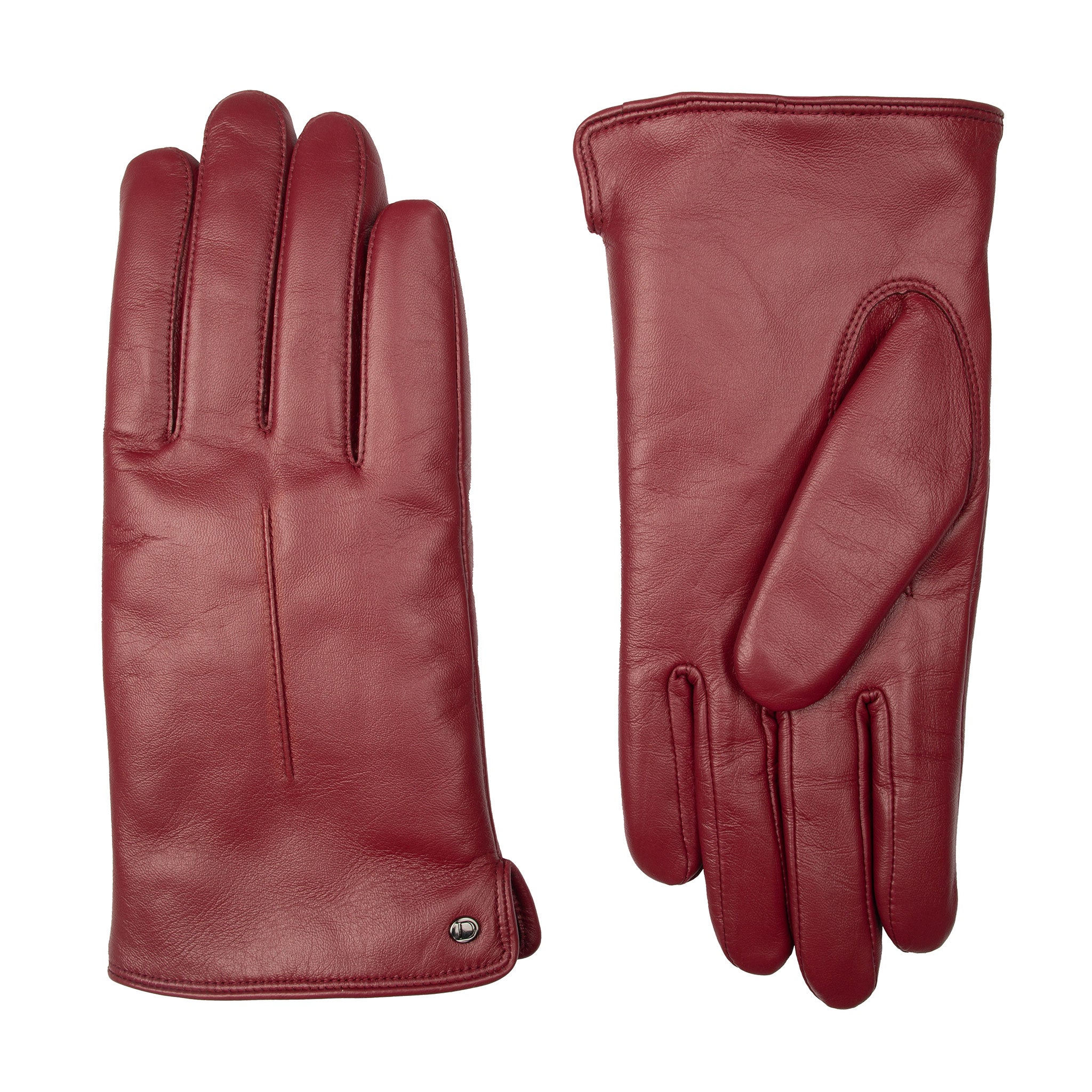Women’s Touchscreen Single-Point Faux Fur-Lined Leather Gloves - Image 4