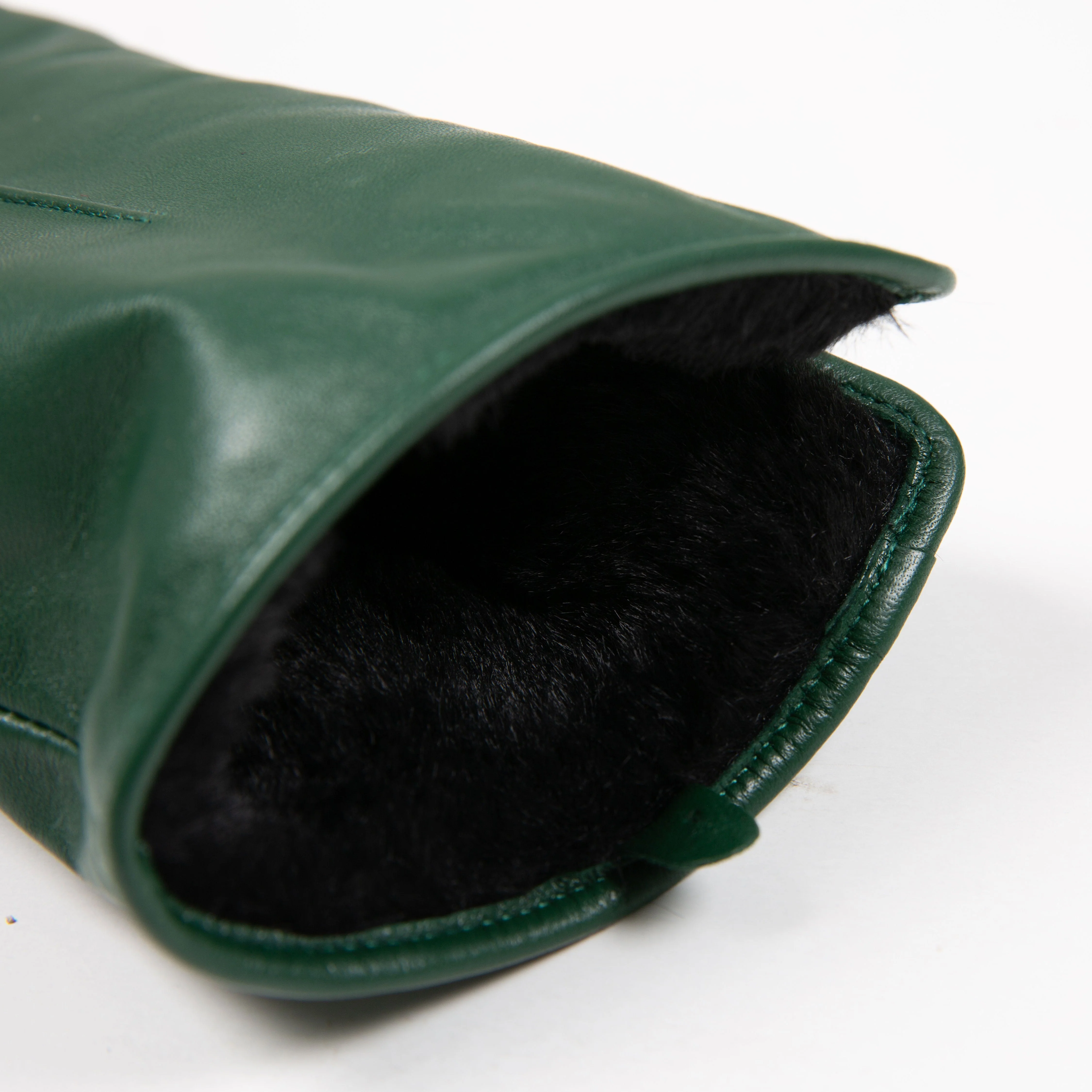Women’s Touchscreen Single-Point Faux Fur-Lined Leather Gloves - Image 75