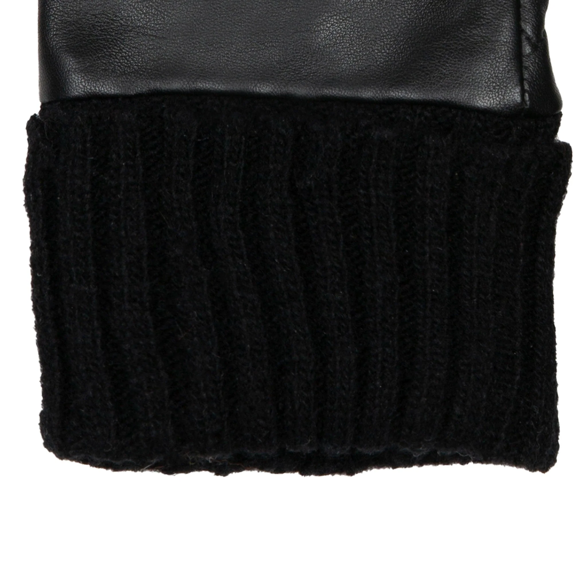 Women’s Fingerless Fleece-Lined Leather Gloves with Quilted Chevron Design - Image 15