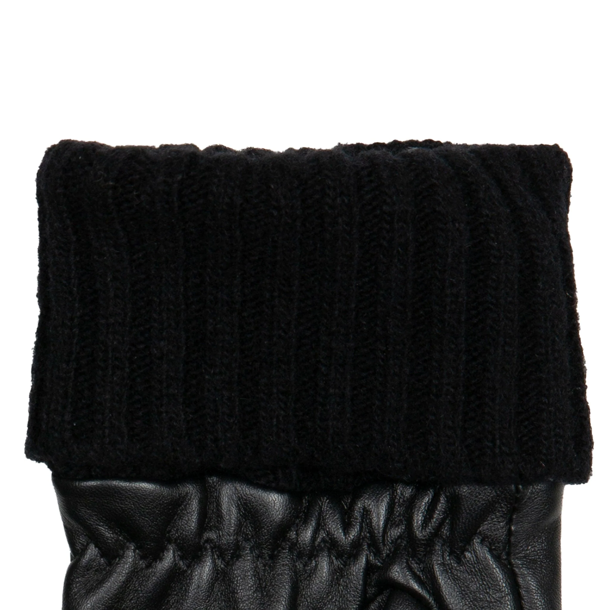 Women’s Fingerless Fleece-Lined Leather Gloves with Quilted Chevron Design - Image 17