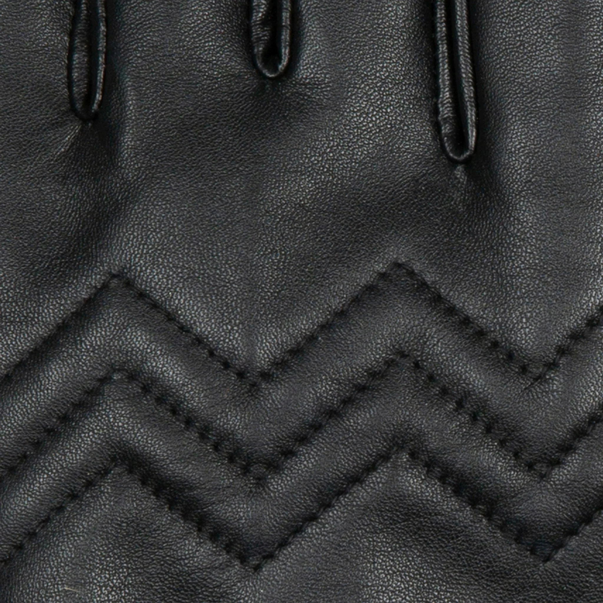 Women’s Fingerless Fleece-Lined Leather Gloves with Quilted Chevron Design - Image 18