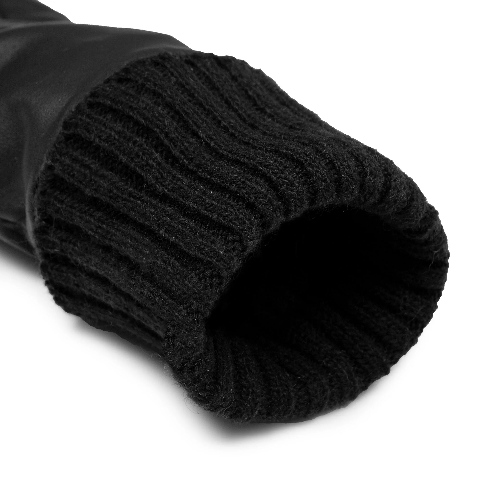 Women’s Fingerless Fleece-Lined Leather Gloves with Quilted Chevron Design - Image 20
