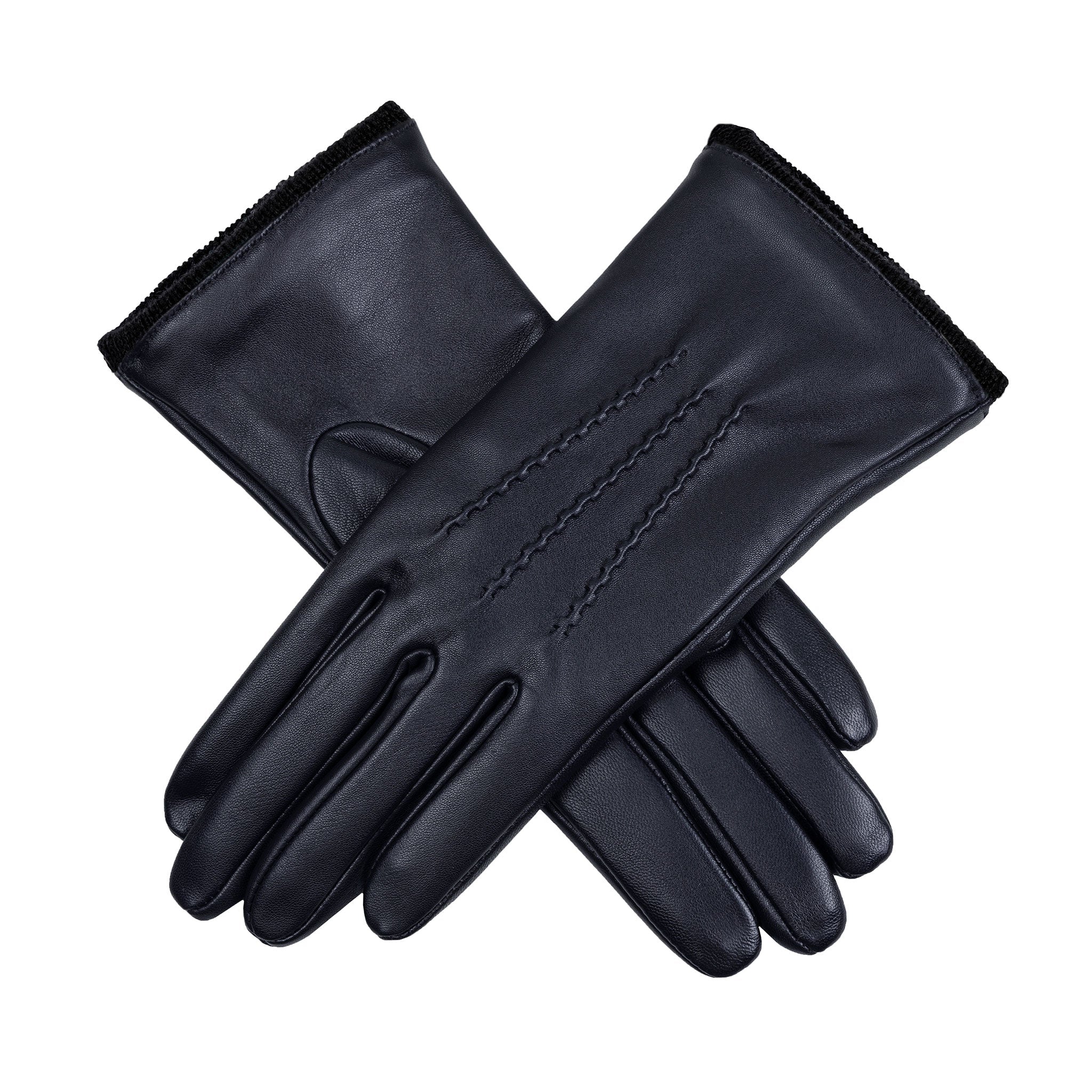 Women’s Heritage Touchscreen Handsewn Three-Point Cashmere-Lined Leather Gloves - Image 11