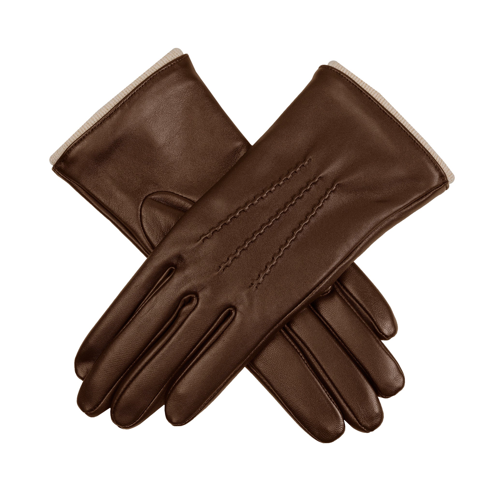 Women’s Heritage Touchscreen Handsewn Three-Point Wool-Lined Leather Gloves - Image 104
