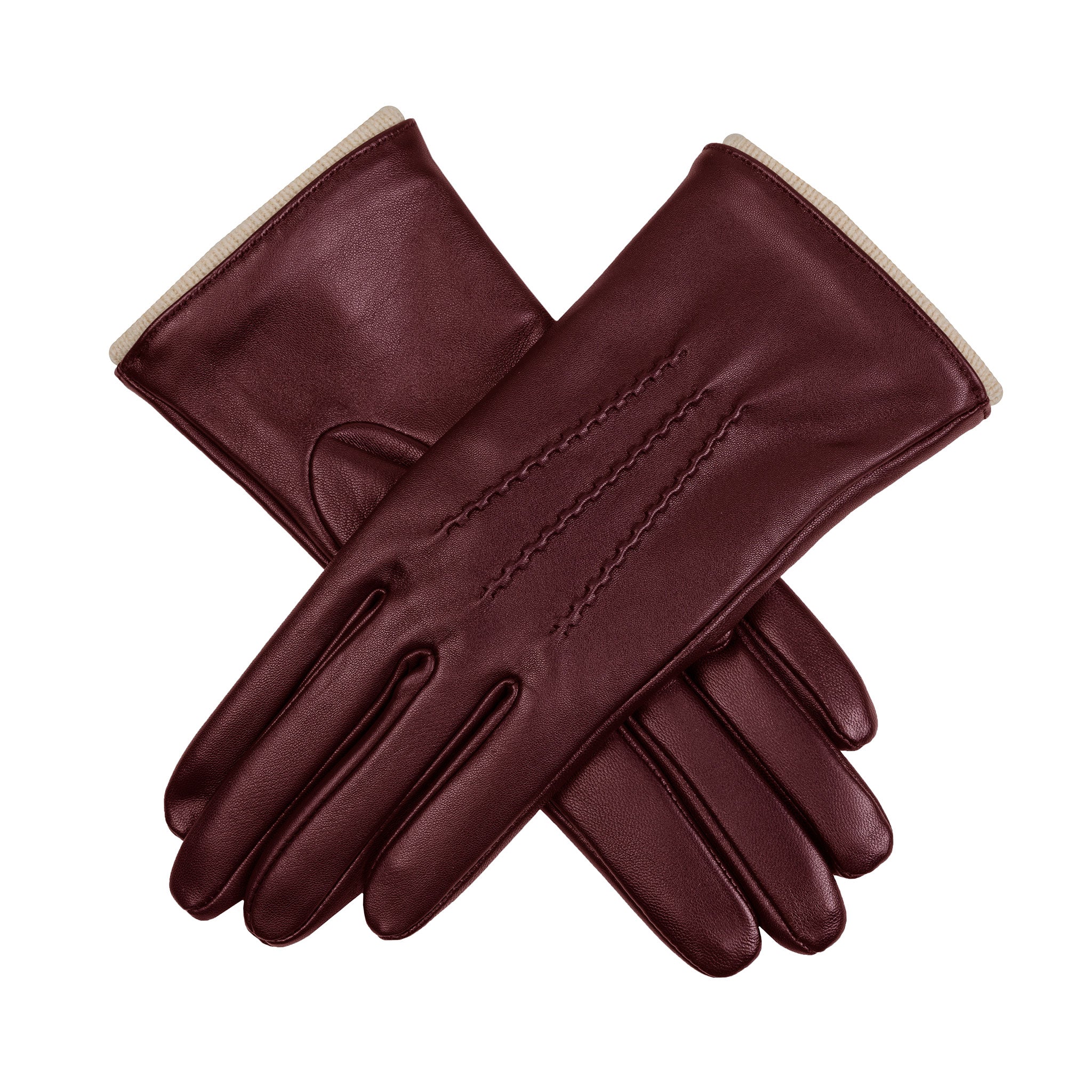 Women’s Heritage Touchscreen Handsewn Three-Point Wool-Lined Leather Gloves - Image 136