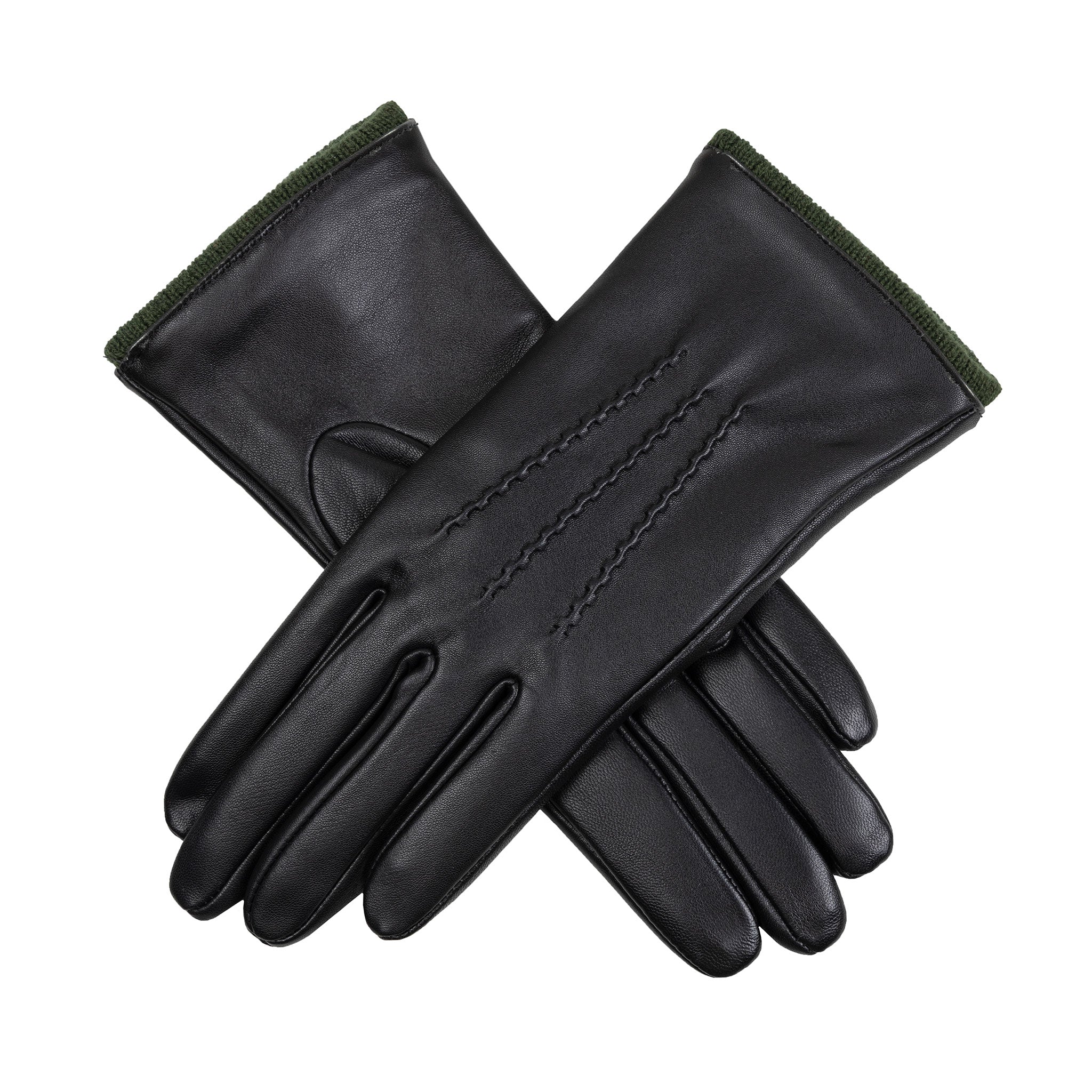 Women’s Heritage Touchscreen Handsewn Three-Point Wool-Lined Leather Gloves - Image 54