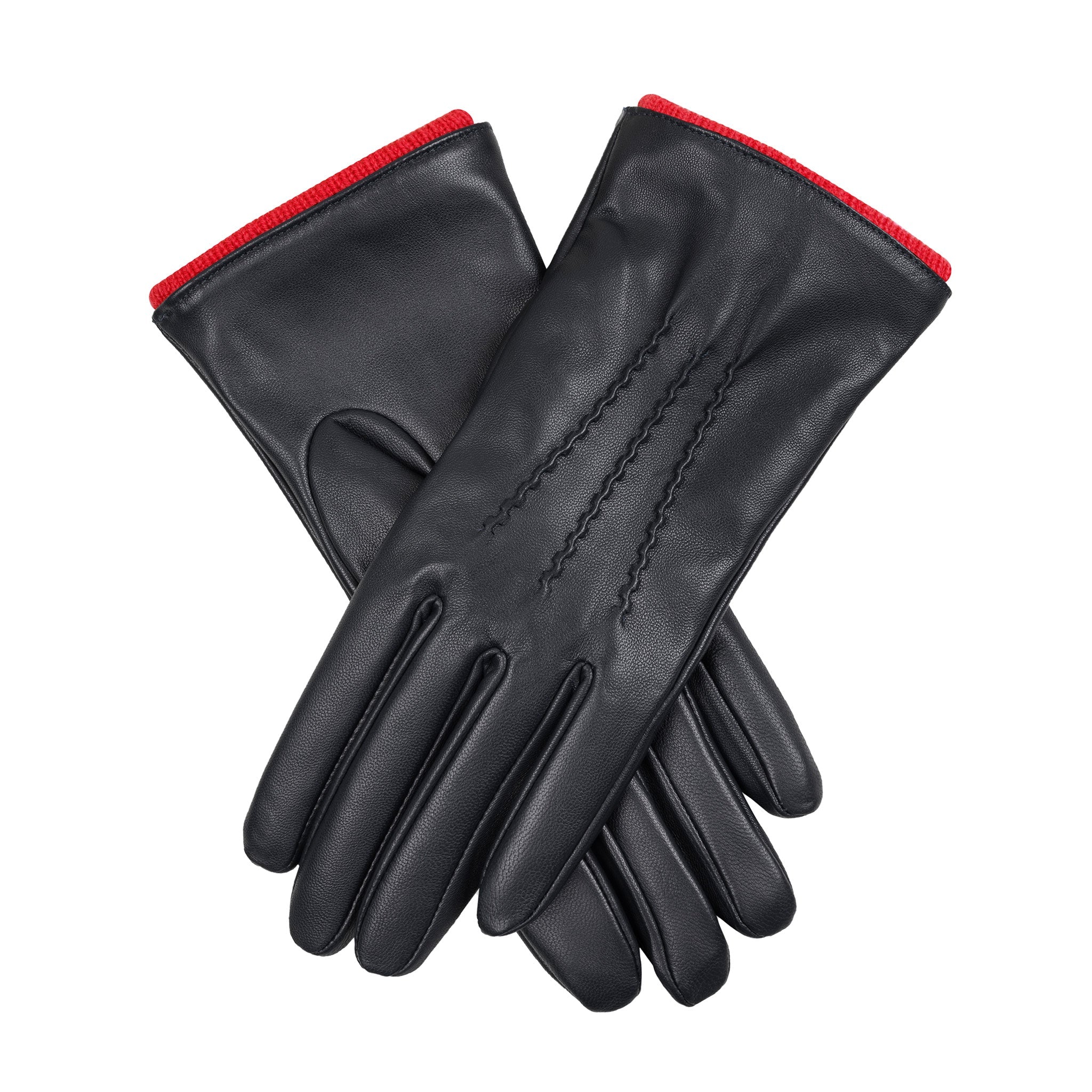Women’s Heritage Touchscreen Handsewn Three-Point Wool-Lined Leather Gloves - Image 64