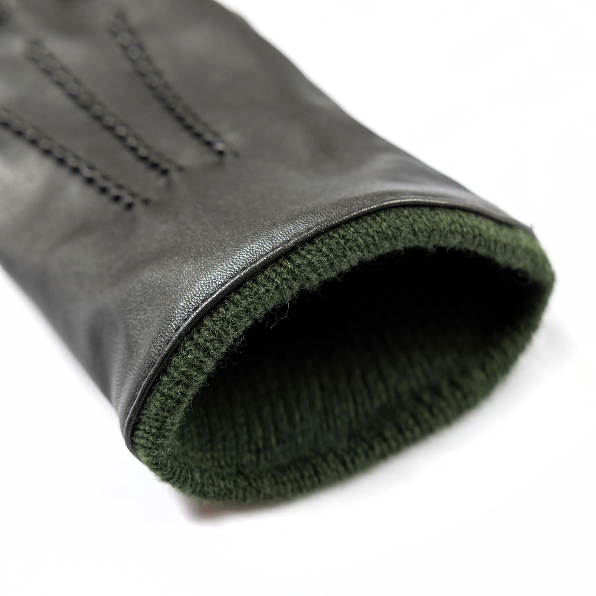 Women’s Heritage Touchscreen Three-Point Cashmere-Lined Leather Gloves - Image 9
