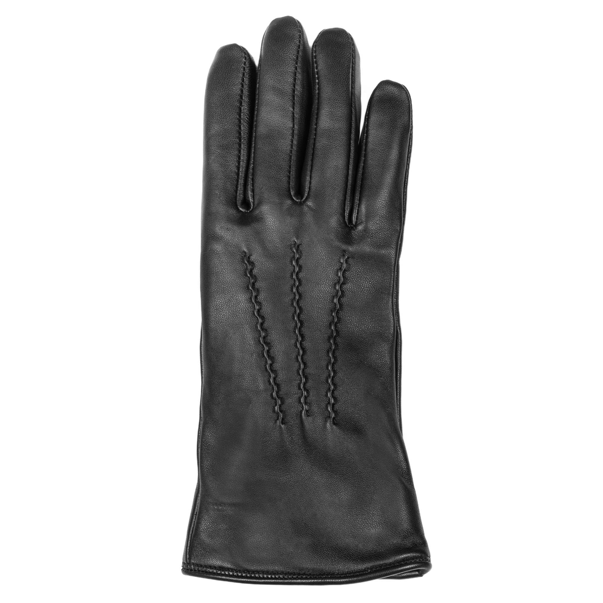Women’s Heritage Touchscreen Three-Point Fur-Lined Leather Gloves - Image 3