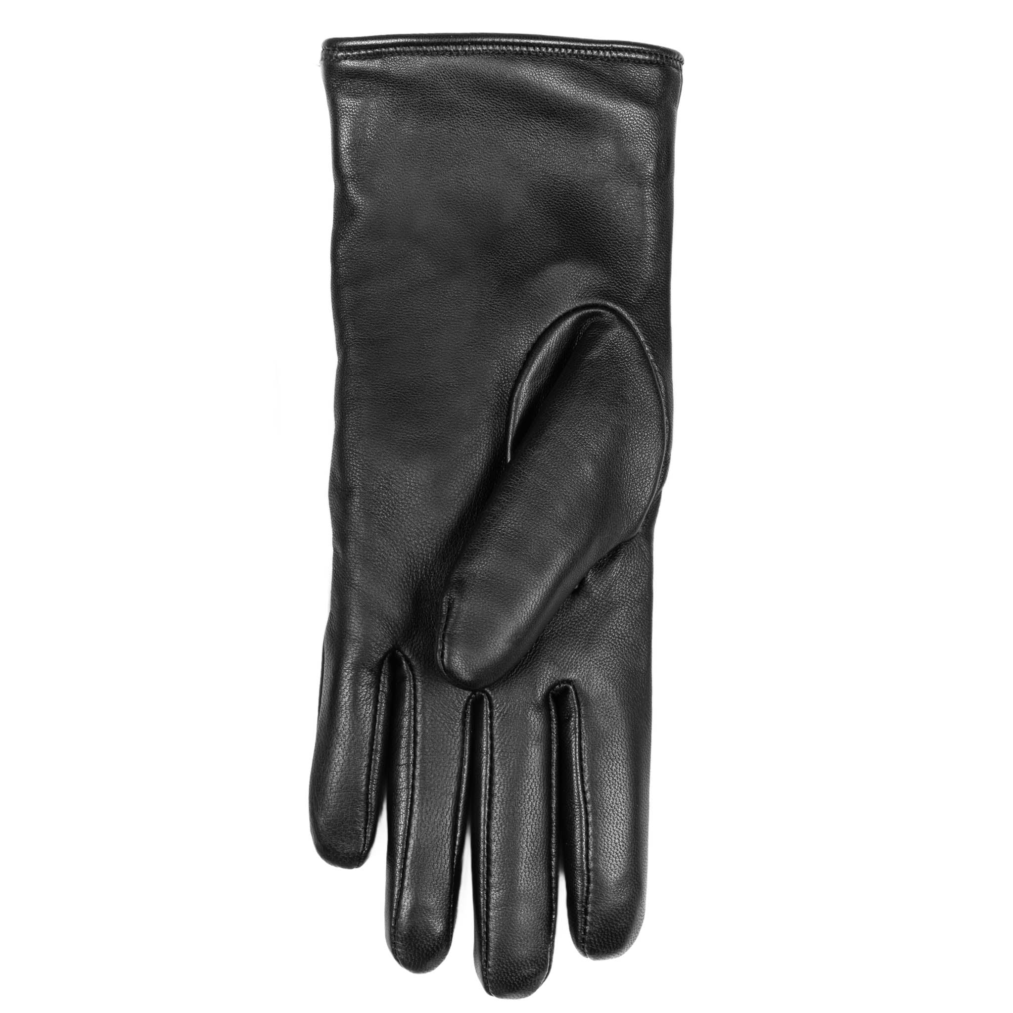 Women’s Heritage Touchscreen Three-Point Fur-Lined Leather Gloves - Image 5