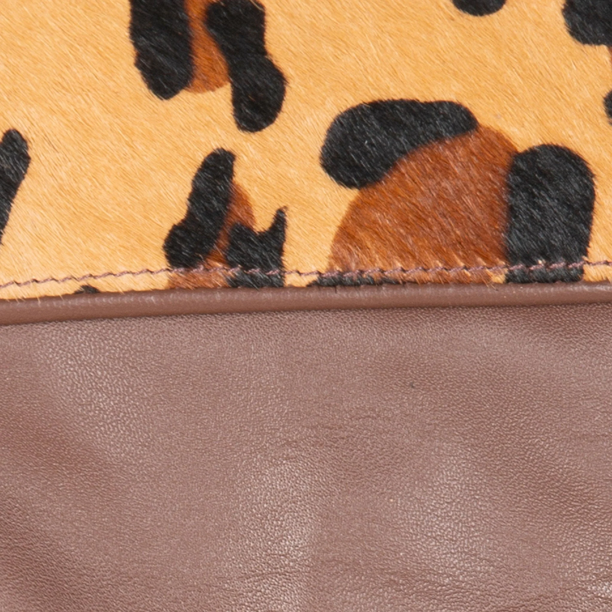 Womenâs Lined Leather Gloves with Ponyskin Leopard Print Cuffs - Image 22