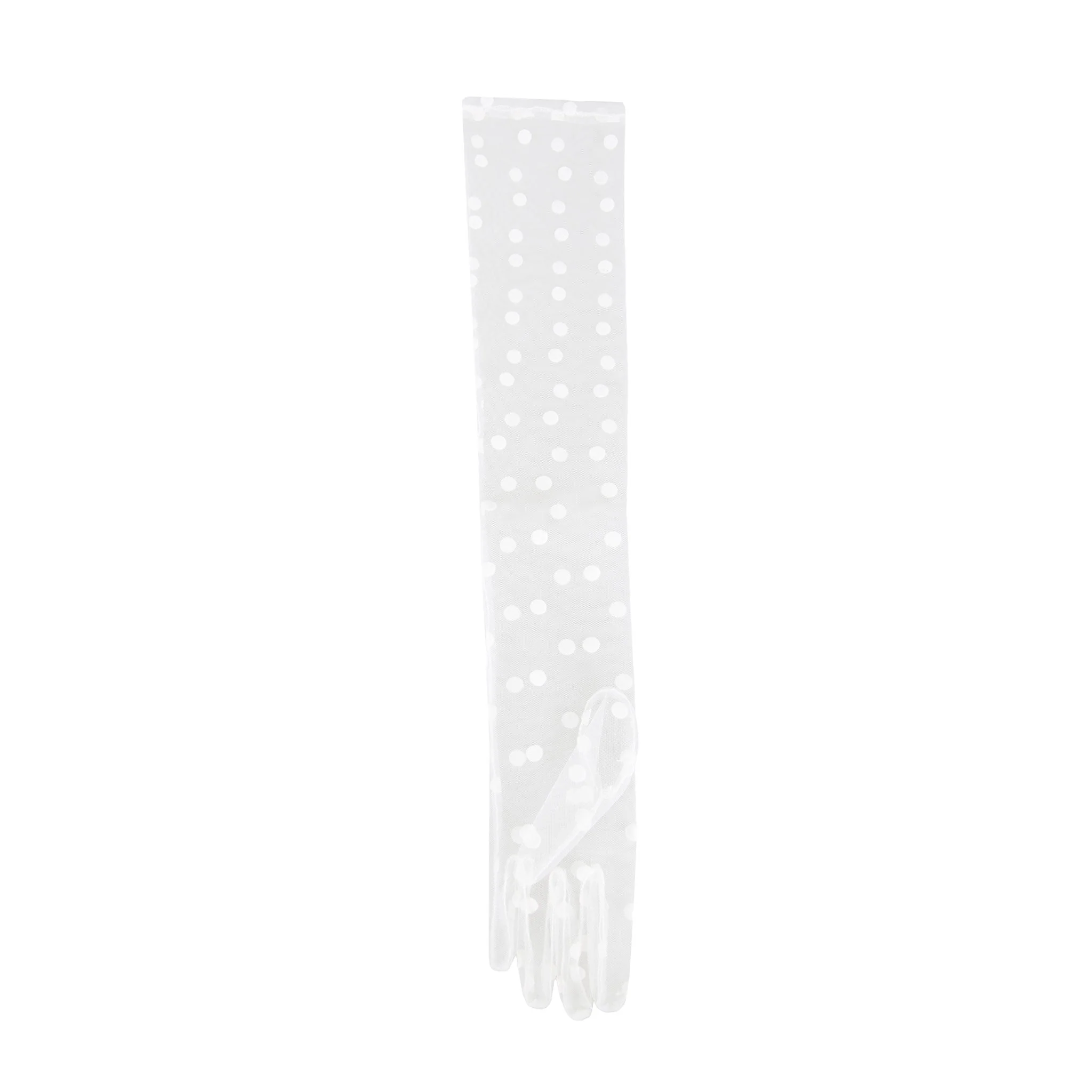 Women’s Long Opera Spotty Tulle Gloves - Image 9