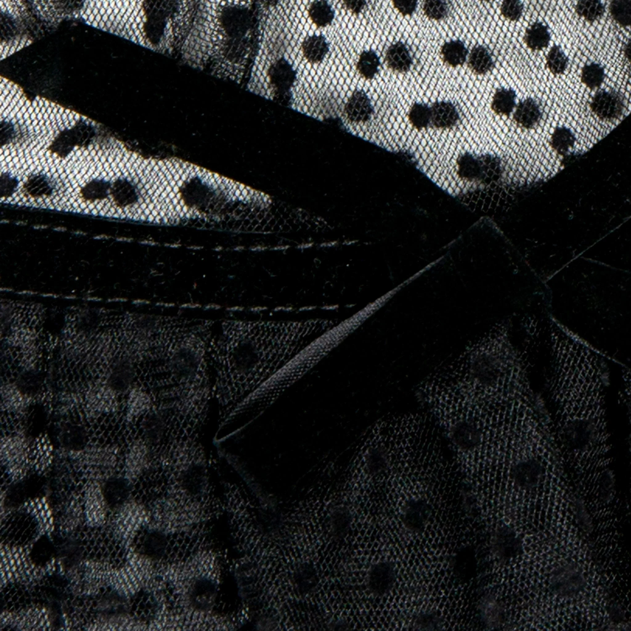 Women’s Spotty Tulle Gloves with Double Cuff and Bow - Image 10