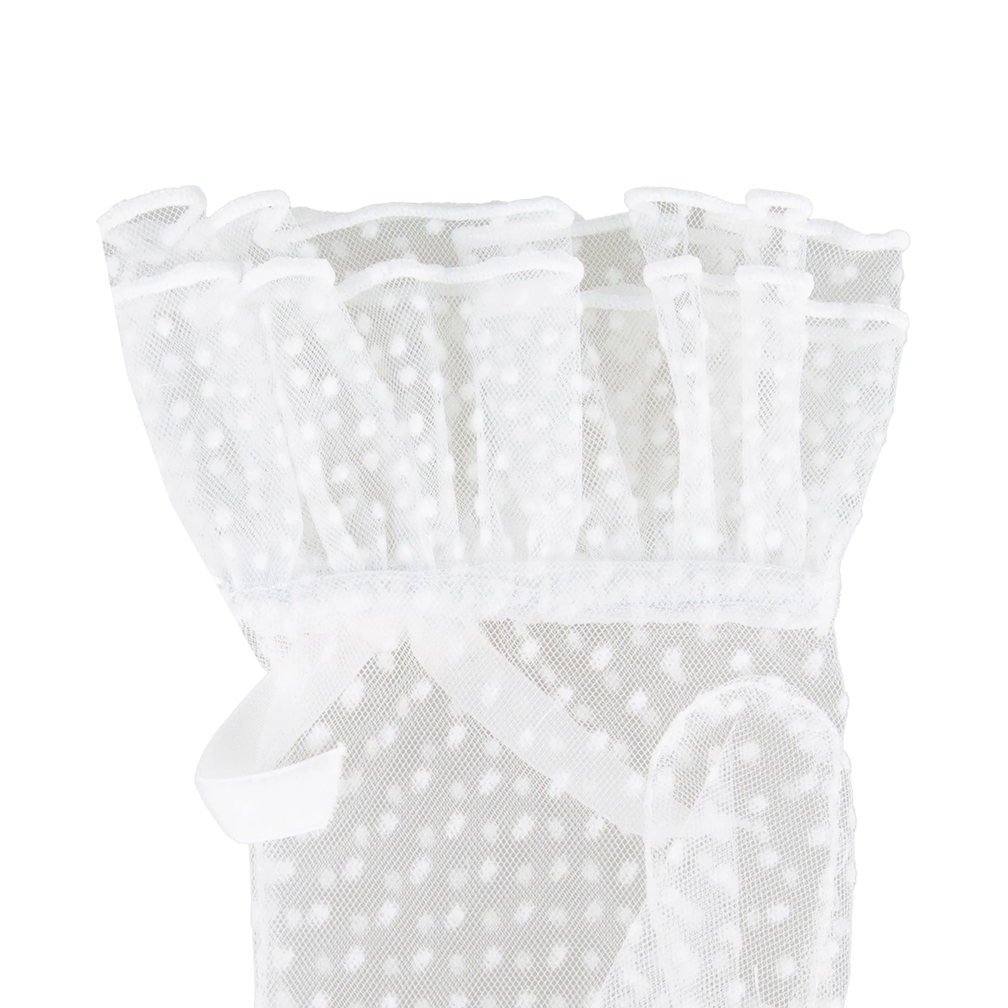 Women’s Spotty Tulle Gloves with Double Cuff and Bow - Image 21