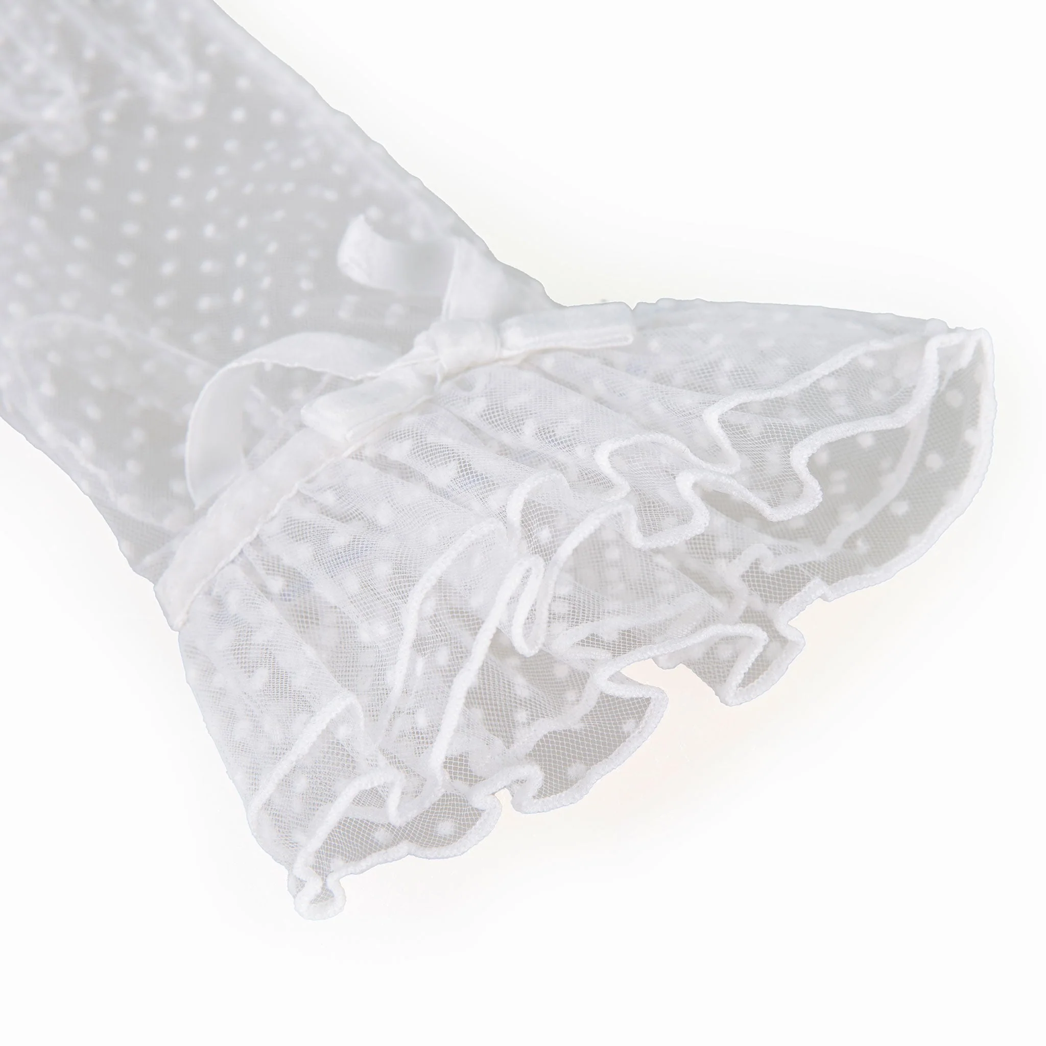 Women’s Spotty Tulle Gloves with Double Cuff and Bow - Image 24