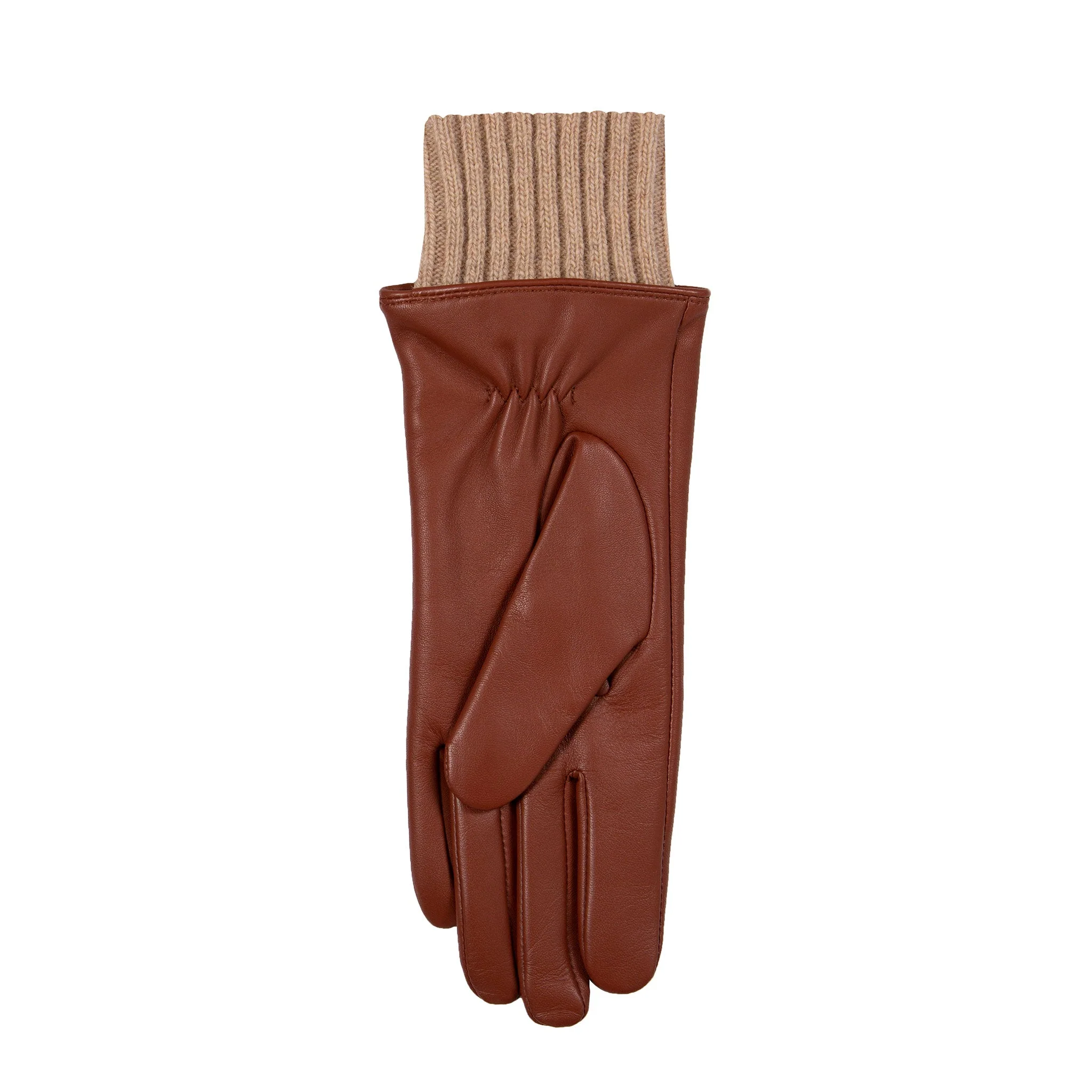 Women’s Three-Point Wool Blend-Lined Leather Gloves with Knitted Cuffs - Image 33