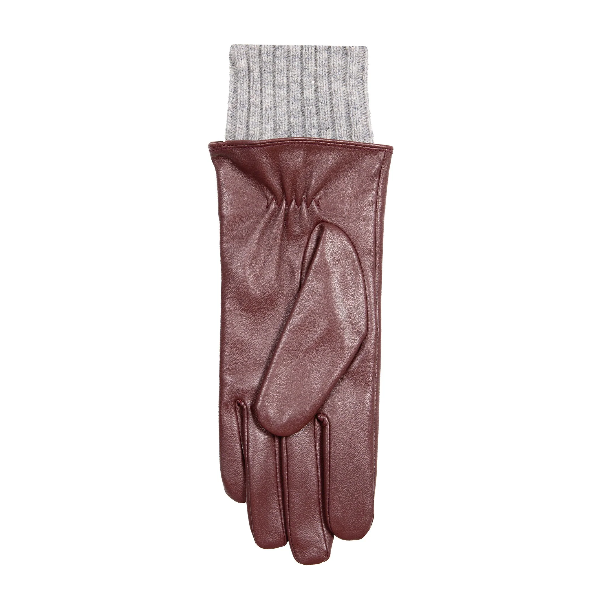 Women’s Three-Point Wool Blend-Lined Leather Gloves with Knitted Cuffs - Image 45