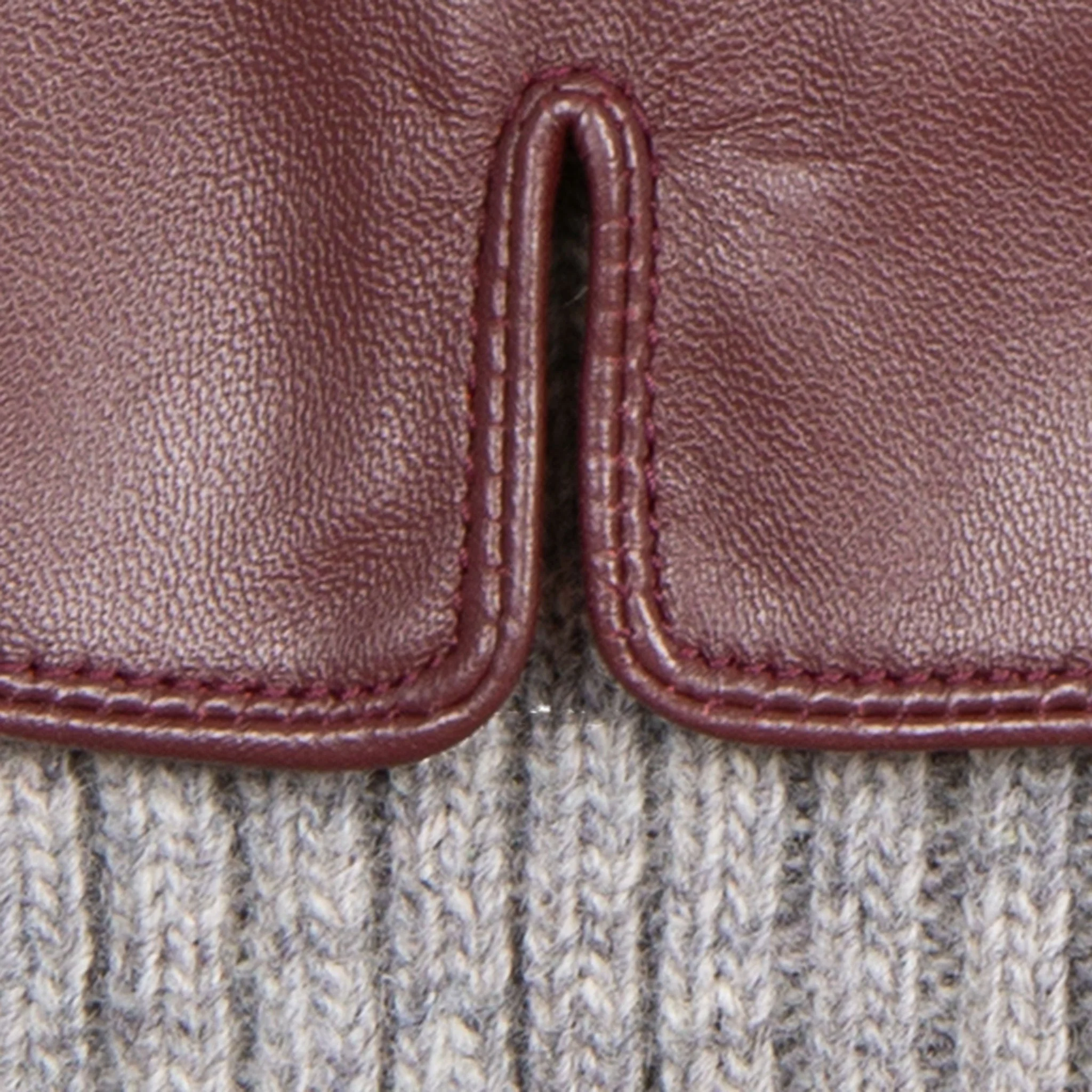 Women’s Three-Point Wool Blend-Lined Leather Gloves with Knitted Cuffs - Image 49