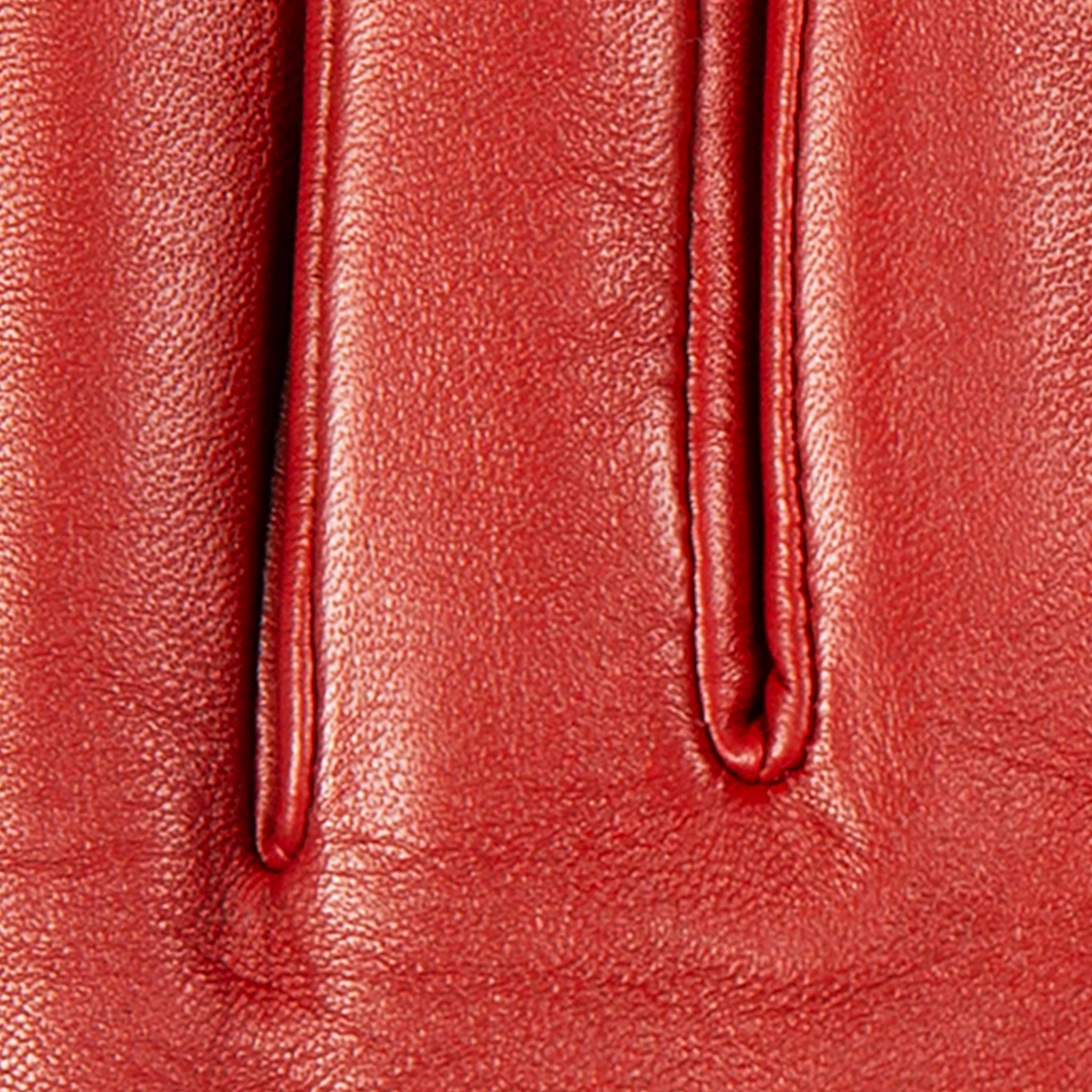 Women’s Touchscreen Faux Fur-Lined Leather Gloves with Zip - Image 9