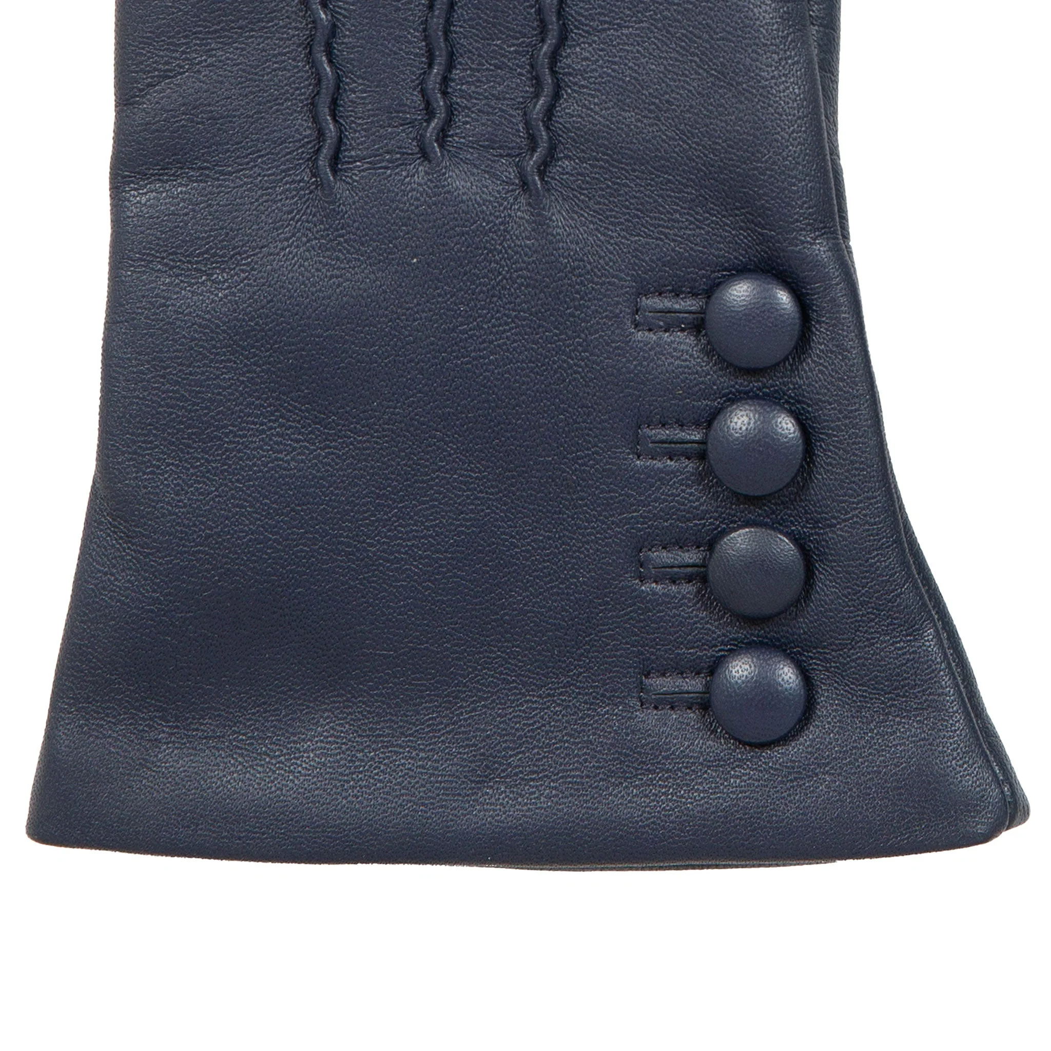 Women’s Touchscreen Three-Point Cashmere-Lined Leather Gloves with Buttons - Image 29