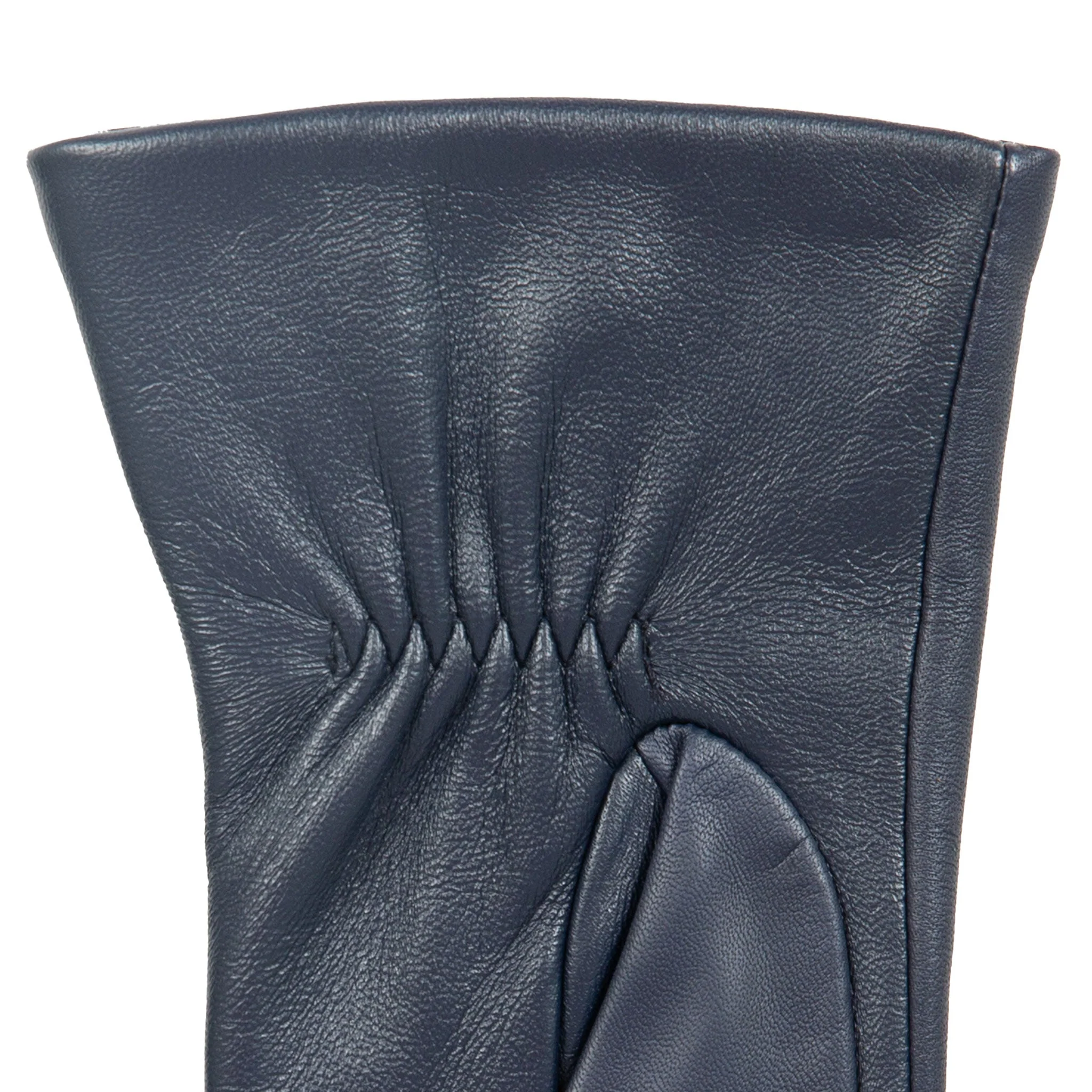 Women’s Touchscreen Three-Point Cashmere-Lined Leather Gloves with Buttons - Image 31