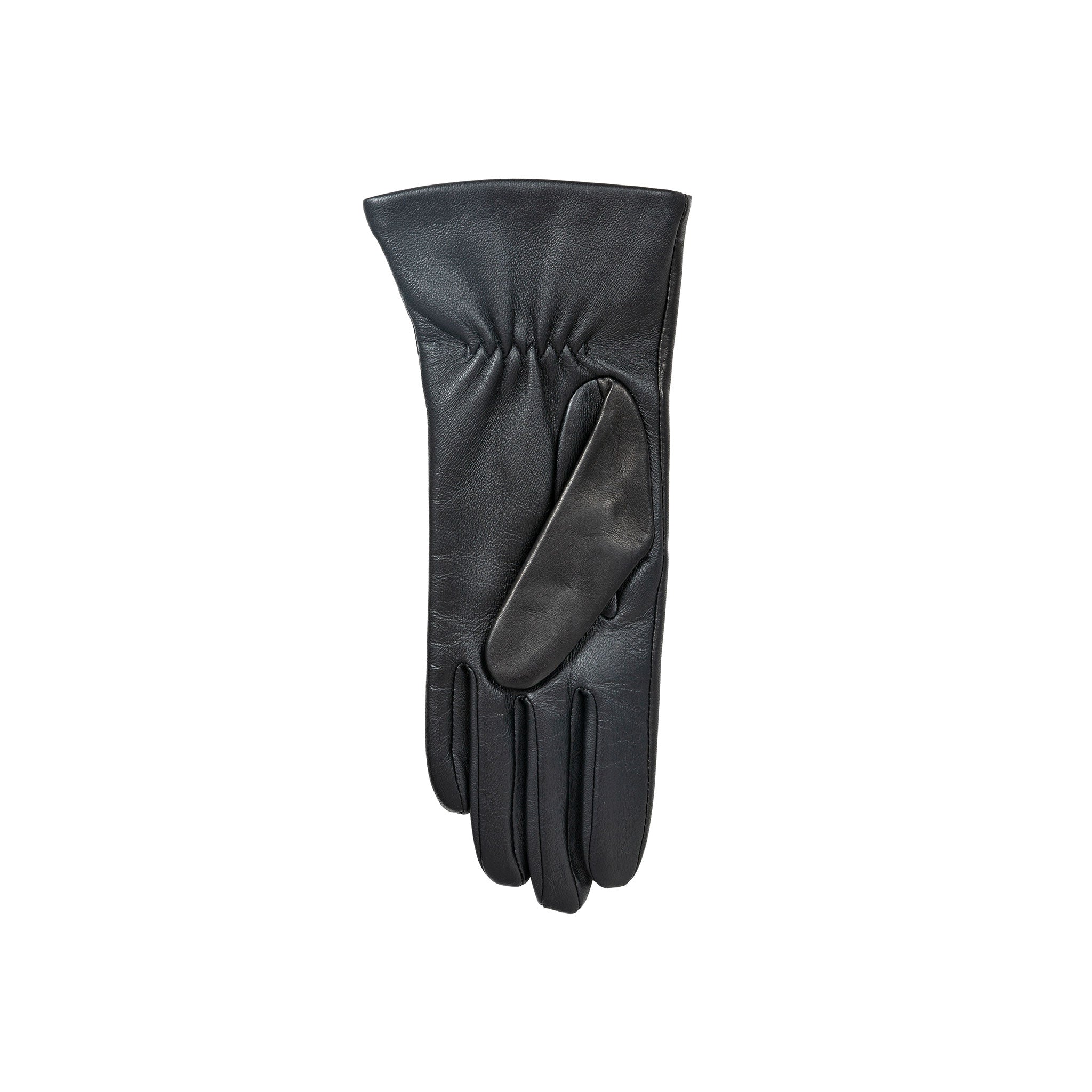 Women’s Touchscreen Three-Point Cashmere-Lined Leather Gloves with Buttons - Image 9