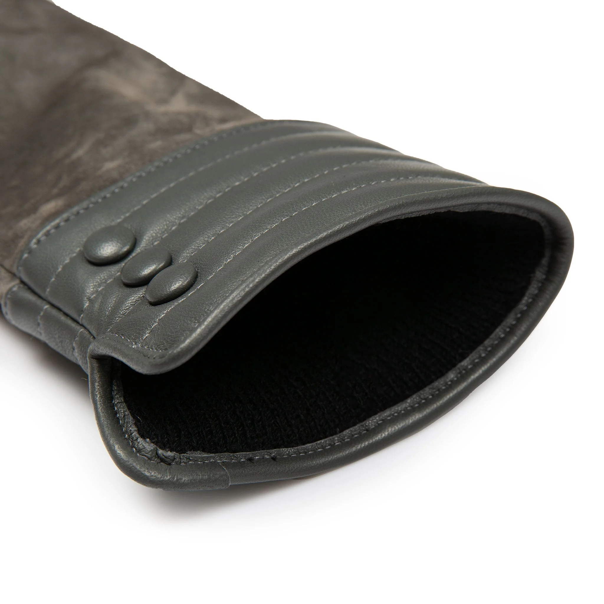 Women’s Touchscreen Water-Resistant Lined Suede Gloves with Leather Cuffs - Image 11