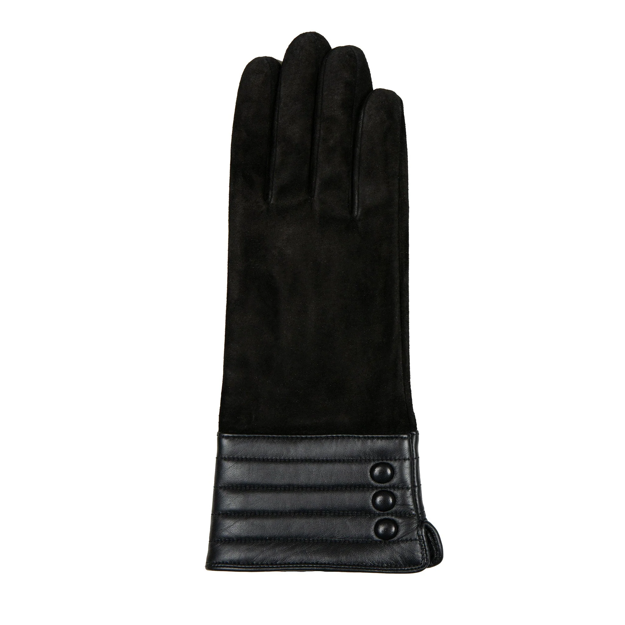 Women’s Touchscreen Water-Resistant Lined Suede Gloves with Leather Cuffs - Image 16