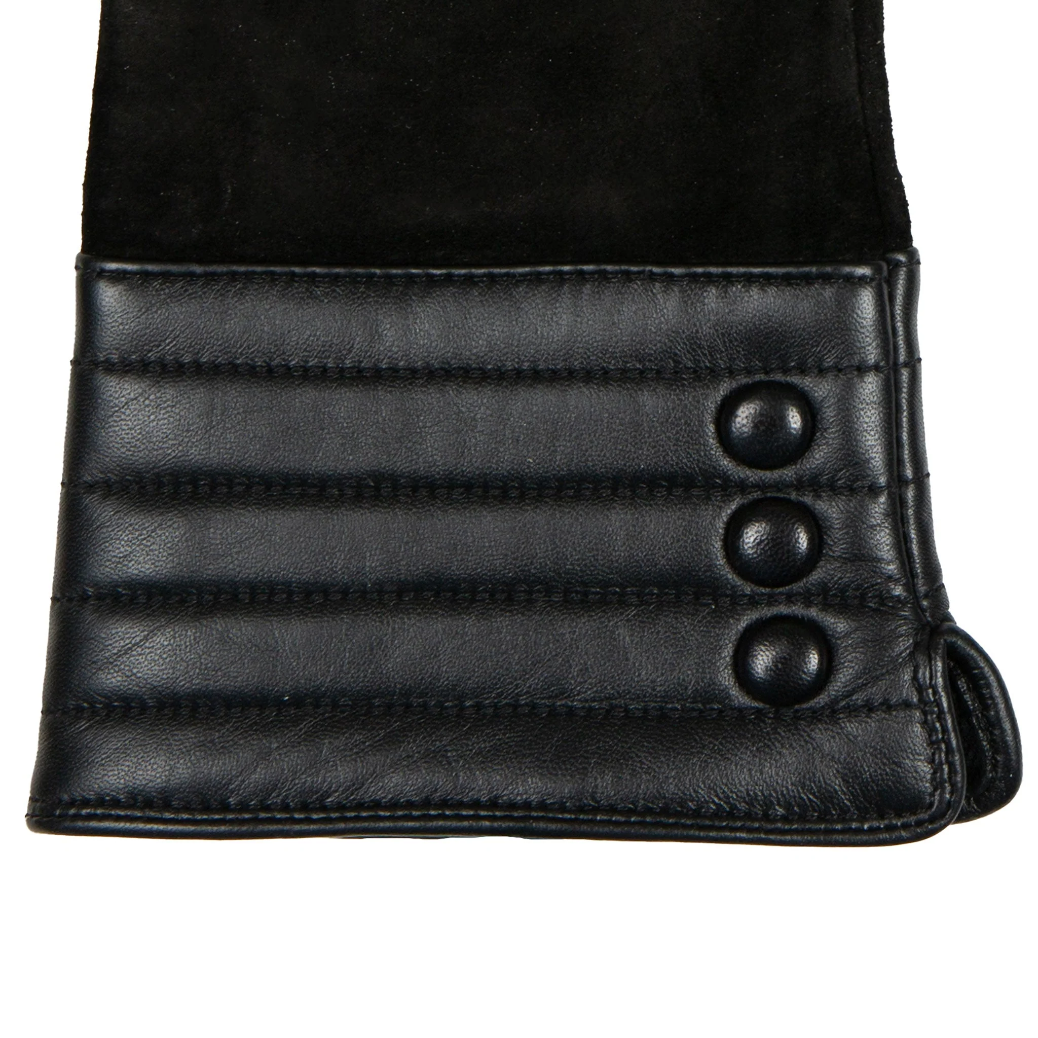 Women’s Touchscreen Water-Resistant Lined Suede Gloves with Leather Cuffs - Image 17