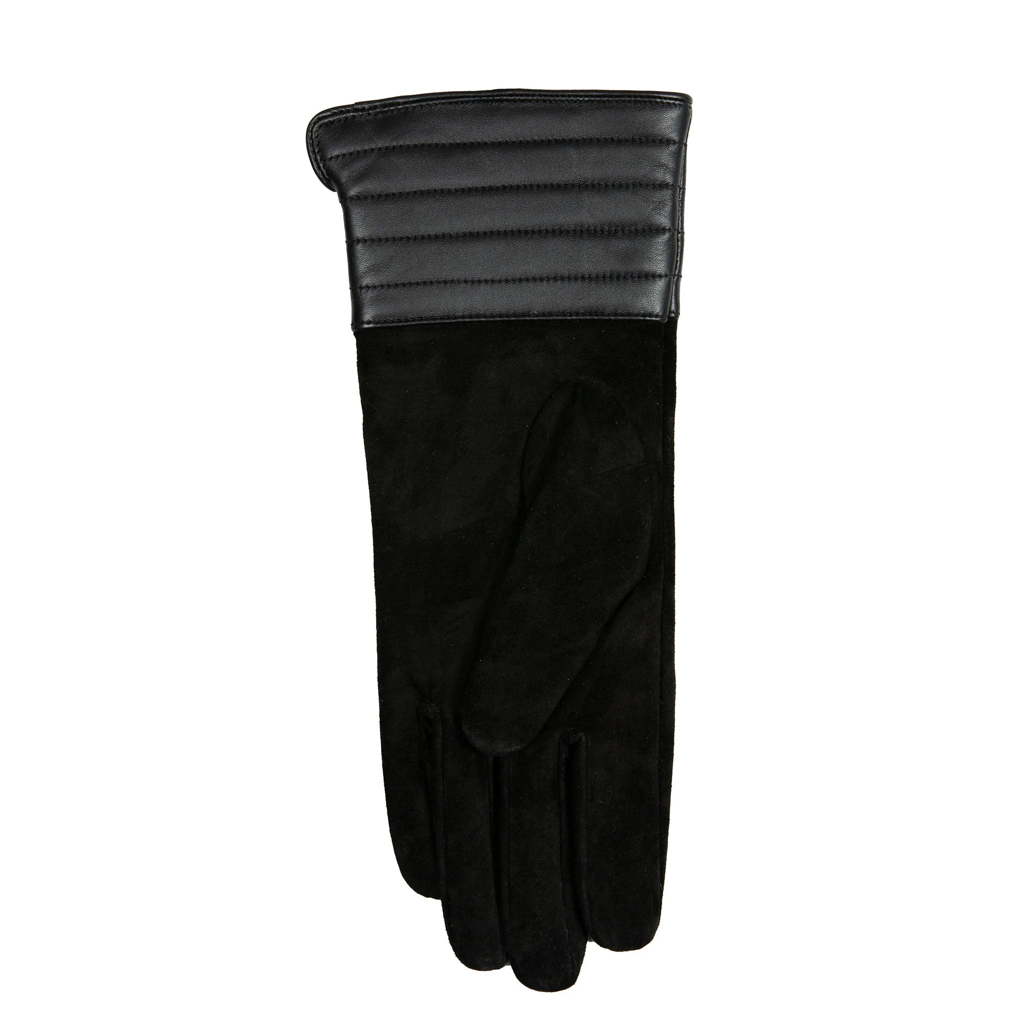 Women’s Touchscreen Water-Resistant Lined Suede Gloves with Leather Cuffs - Image 18
