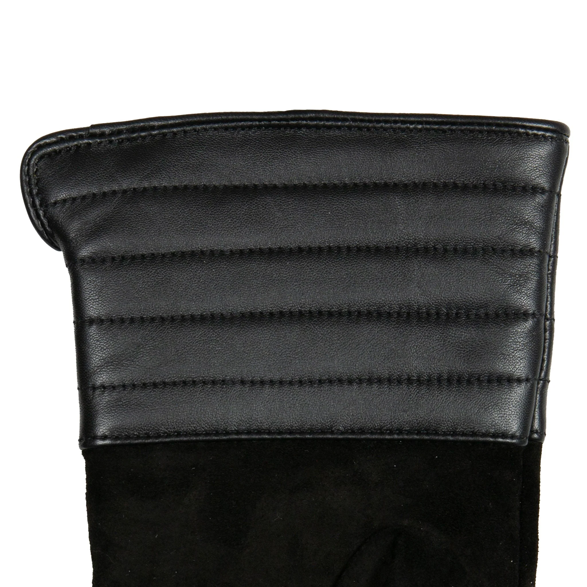Women’s Touchscreen Water-Resistant Lined Suede Gloves with Leather Cuffs - Image 19