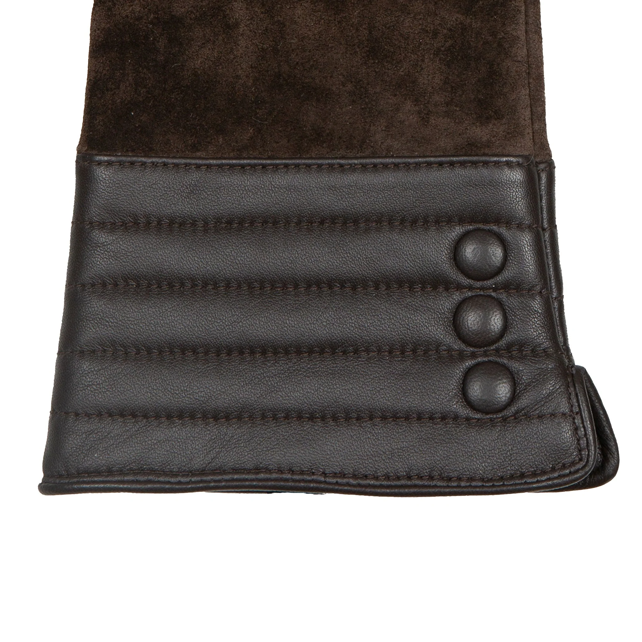 Women’s Touchscreen Water-Resistant Lined Suede Gloves with Leather Cuffs - Image 29