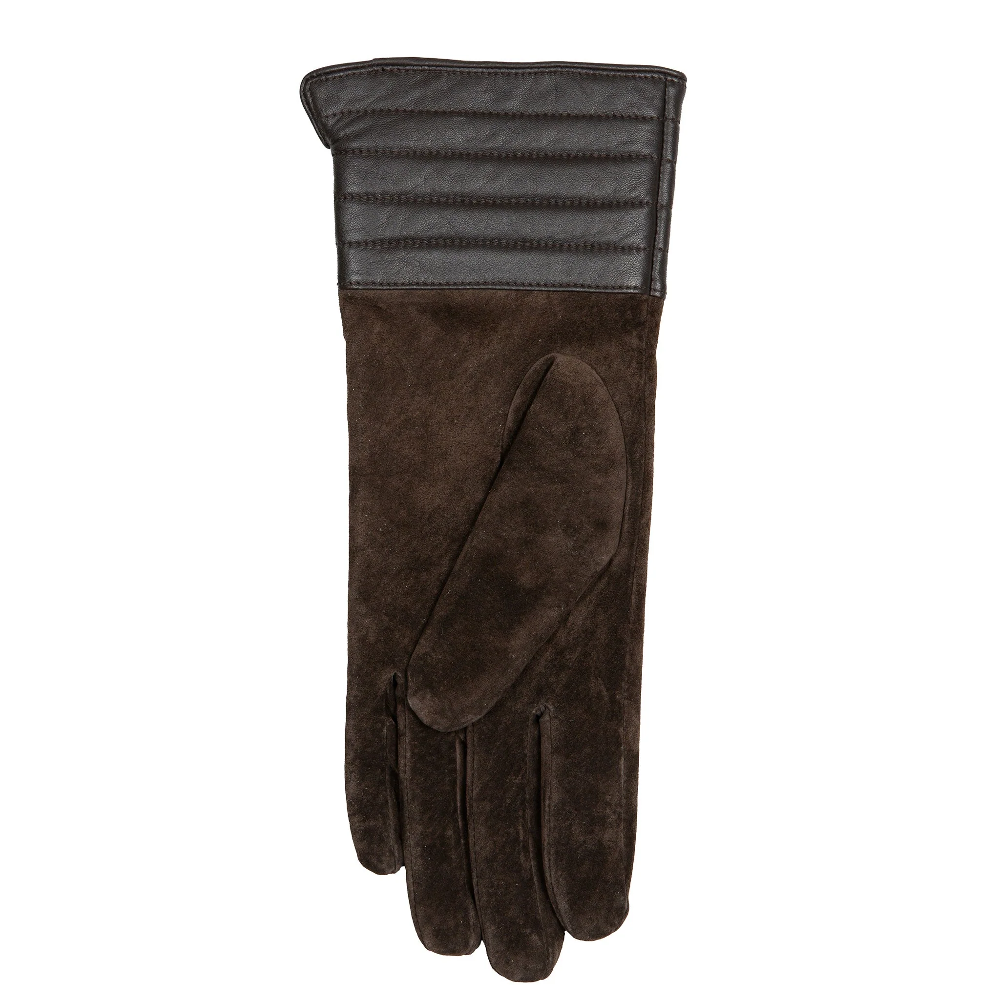 Women’s Touchscreen Water-Resistant Lined Suede Gloves with Leather Cuffs - Image 30