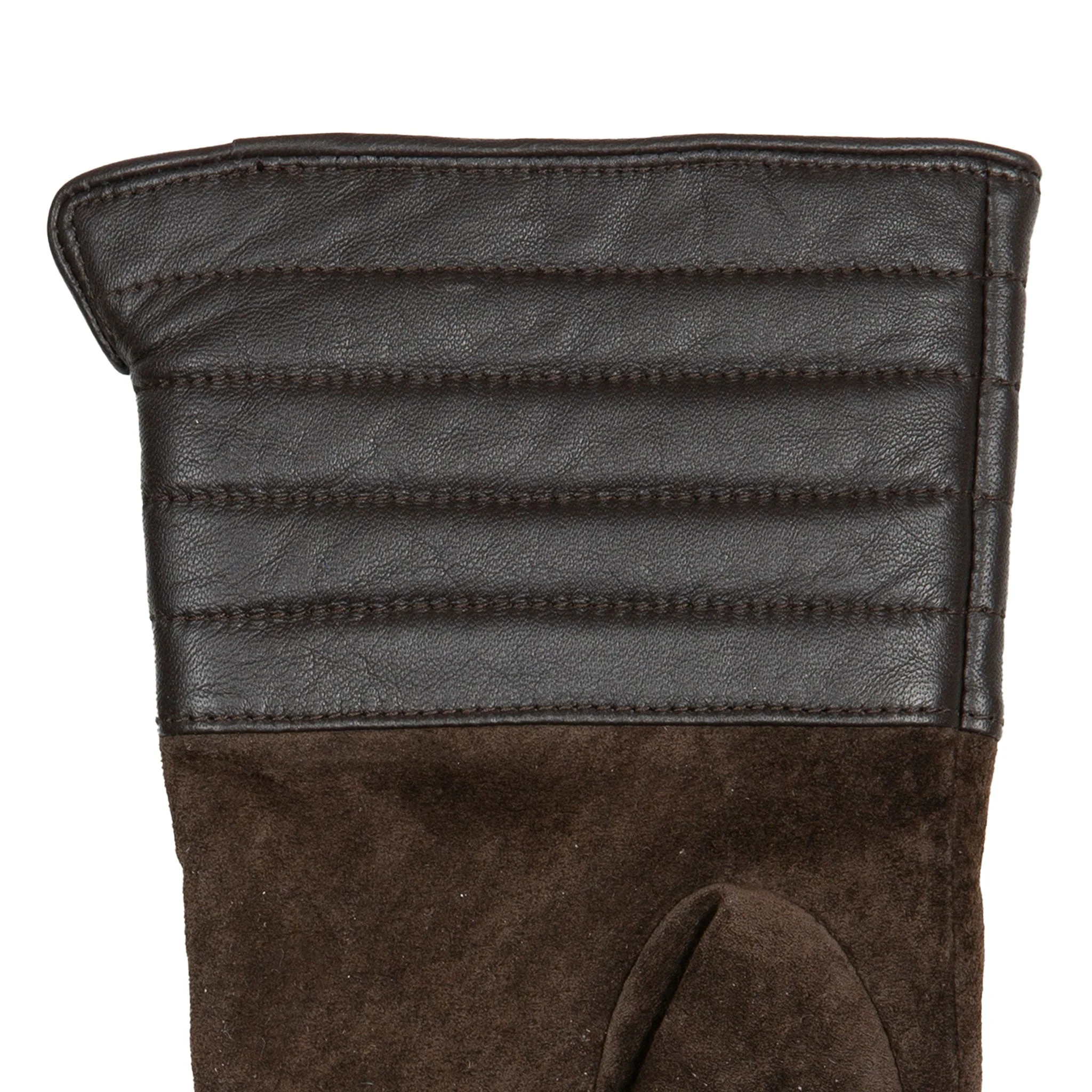 Women’s Touchscreen Water-Resistant Lined Suede Gloves with Leather Cuffs - Image 31