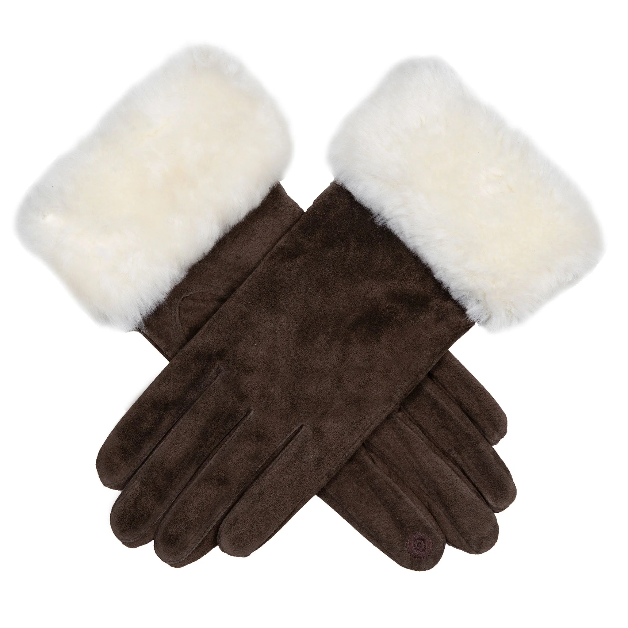 Women’s Touchscreen Water-Resistant Lined Suede Gloves with Sheepskin Cuffs - Image 13