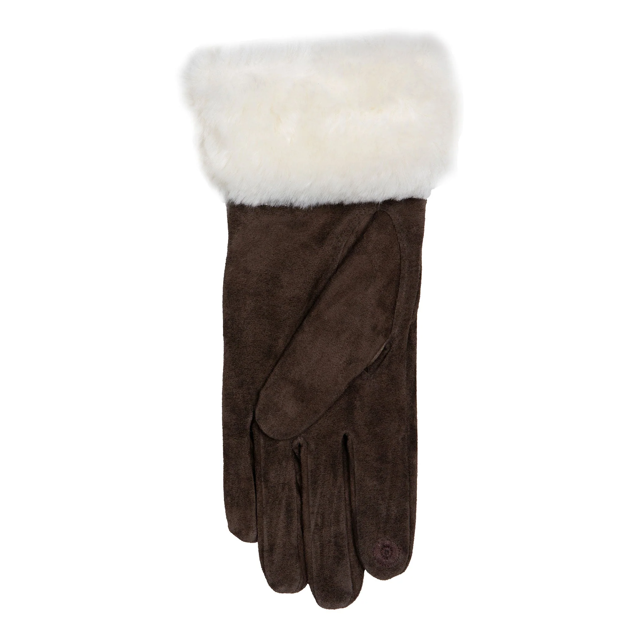 Women’s Touchscreen Water-Resistant Lined Suede Gloves with Sheepskin Cuffs - Image 19