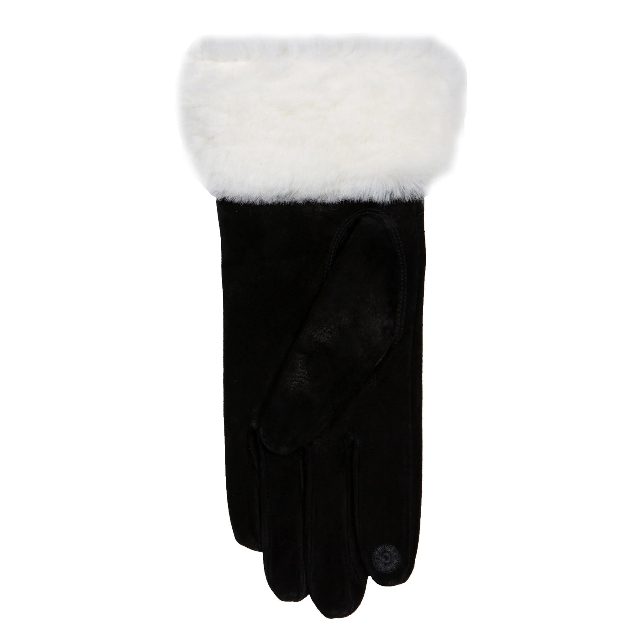 Women’s Touchscreen Water-Resistant Lined Suede Gloves with Sheepskin Cuffs - Image 29