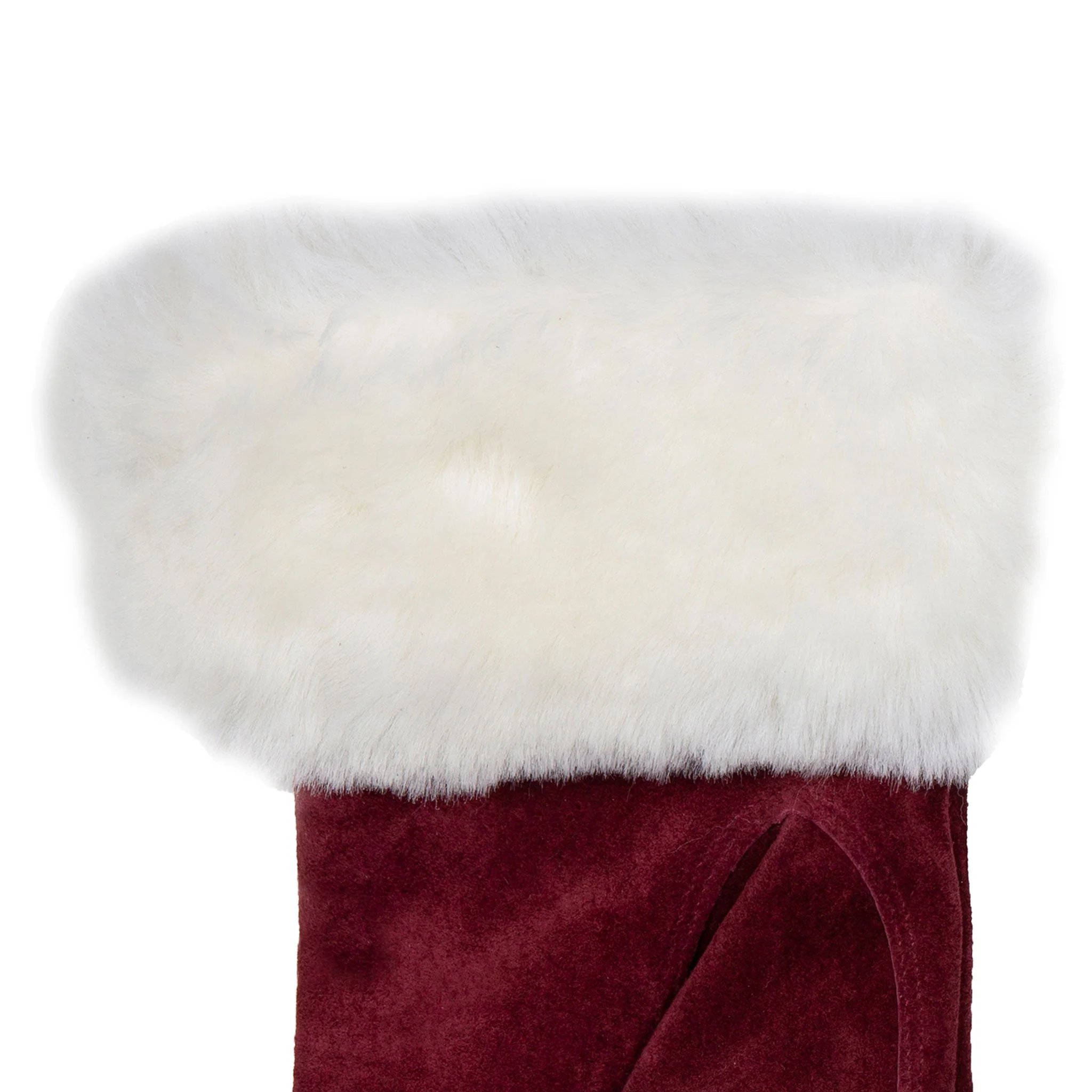 Women’s Touchscreen Water-Resistant Lined Suede Gloves with Sheepskin Cuffs - Image 8