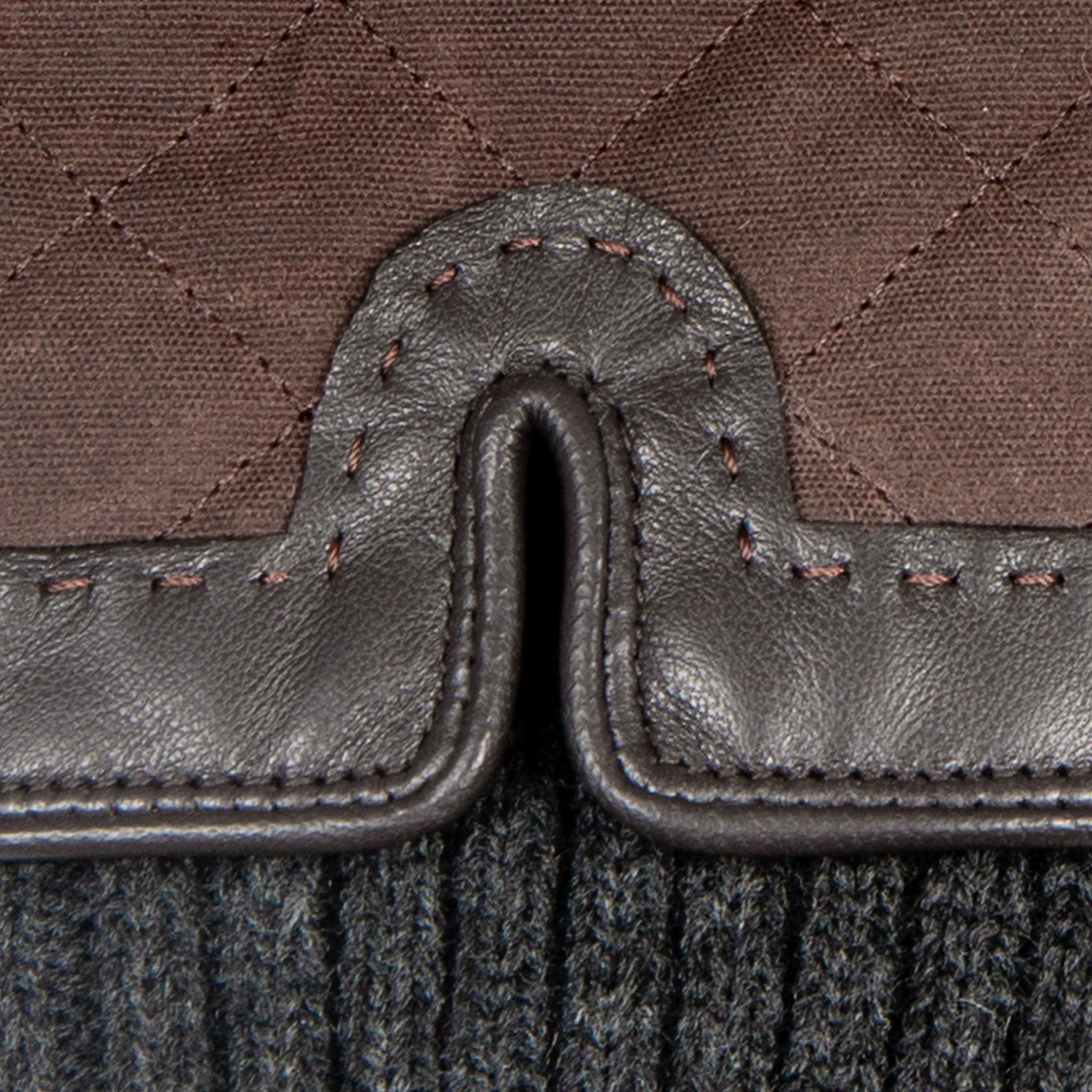 Women’s Touchscreen Water-Resistant Lined Waxed Cotton and Leather Gloves with Knitted Cuffs - Image 10