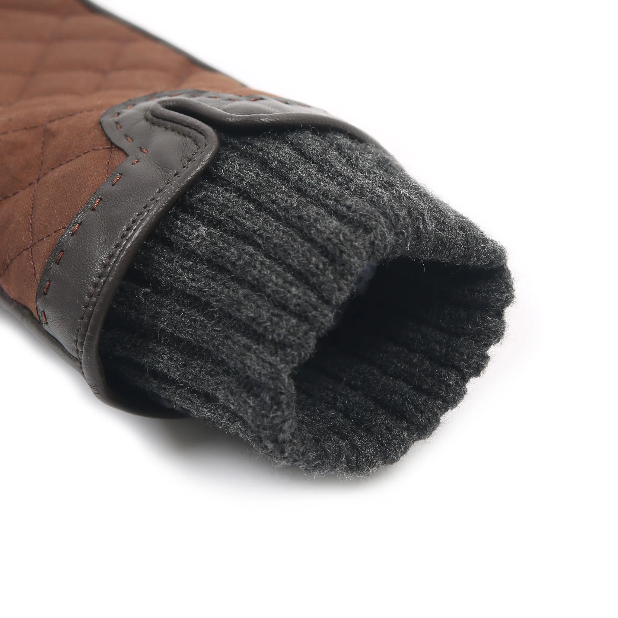Women’s Touchscreen Water-Resistant Lined Waxed Cotton and Leather Gloves with Knitted Cuffs - Image 11