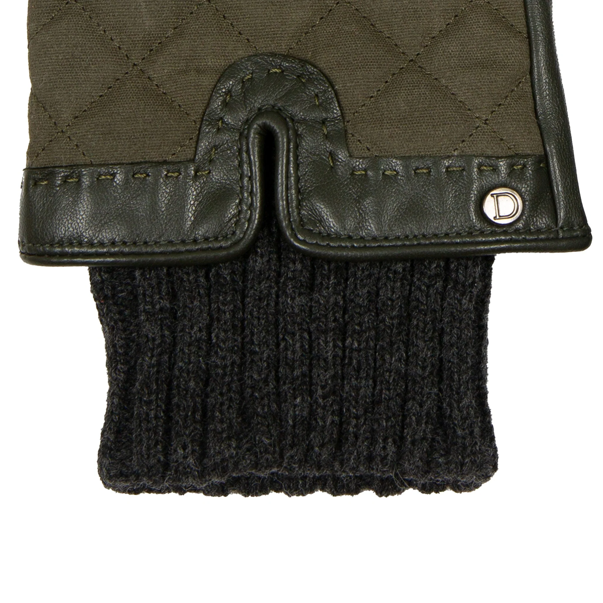 Women’s Touchscreen Water-Resistant Lined Waxed Cotton and Leather Gloves with Knitted Cuffs - Image 18