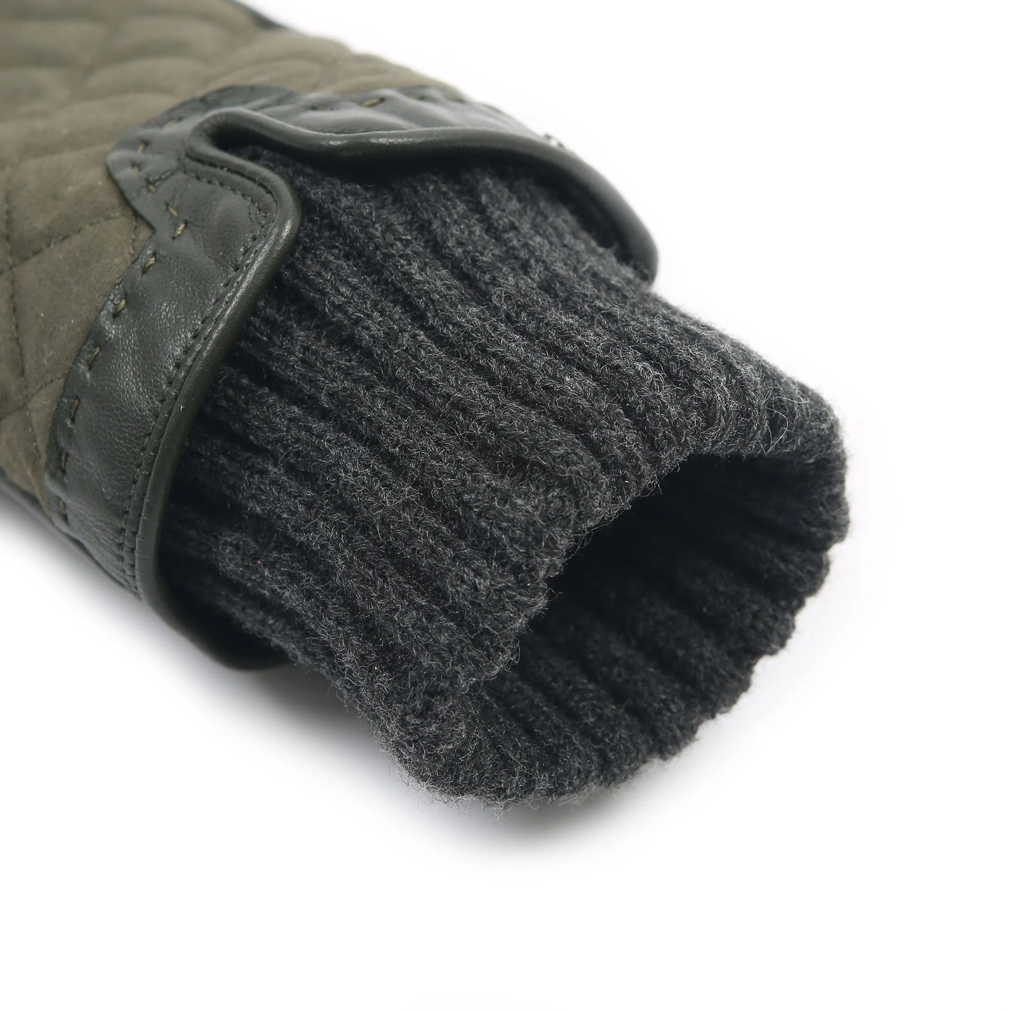 Women’s Touchscreen Water-Resistant Lined Waxed Cotton and Leather Gloves with Knitted Cuffs - Image 23