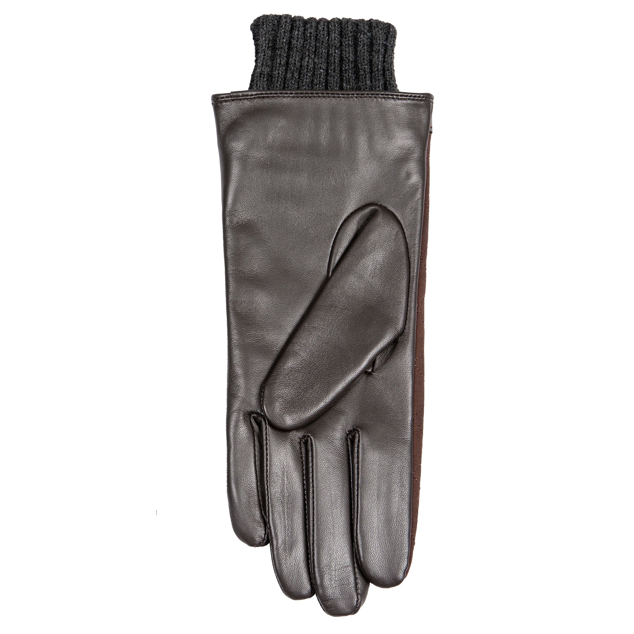 Women’s Touchscreen Water-Resistant Lined Waxed Cotton and Leather Gloves with Knitted Cuffs - Image 7