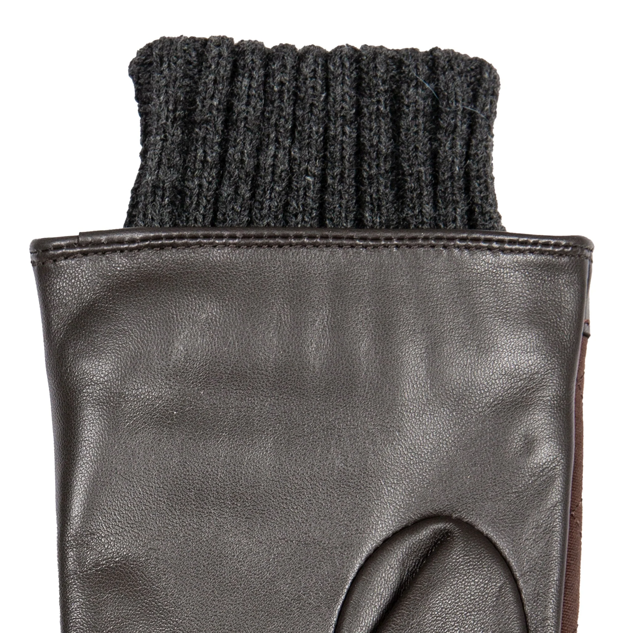 Women’s Touchscreen Water-Resistant Lined Waxed Cotton and Leather Gloves with Knitted Cuffs - Image 8