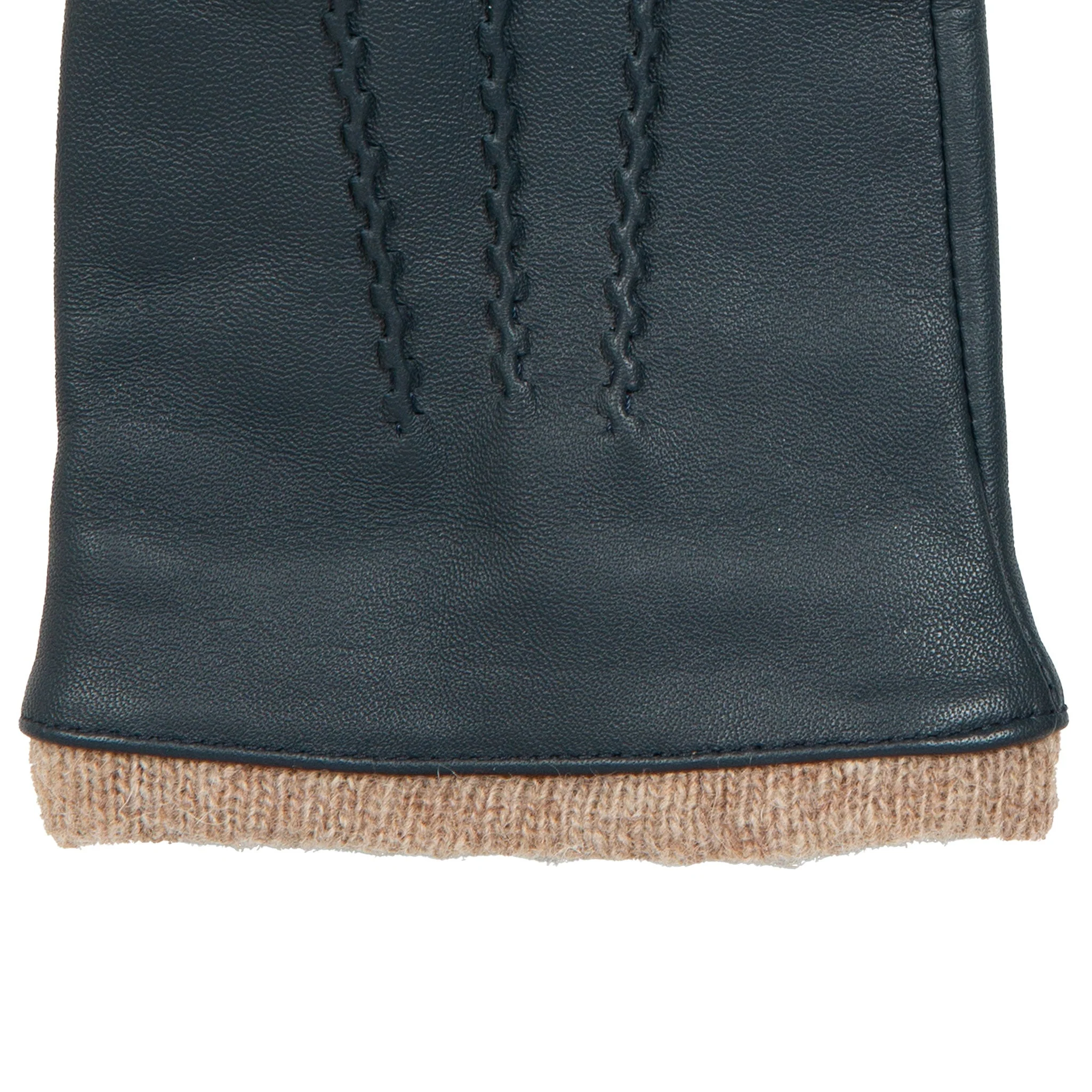 Women’s Three-Point Wool Blend-Lined Leather Gloves with Knitted Cuffs - Image 14