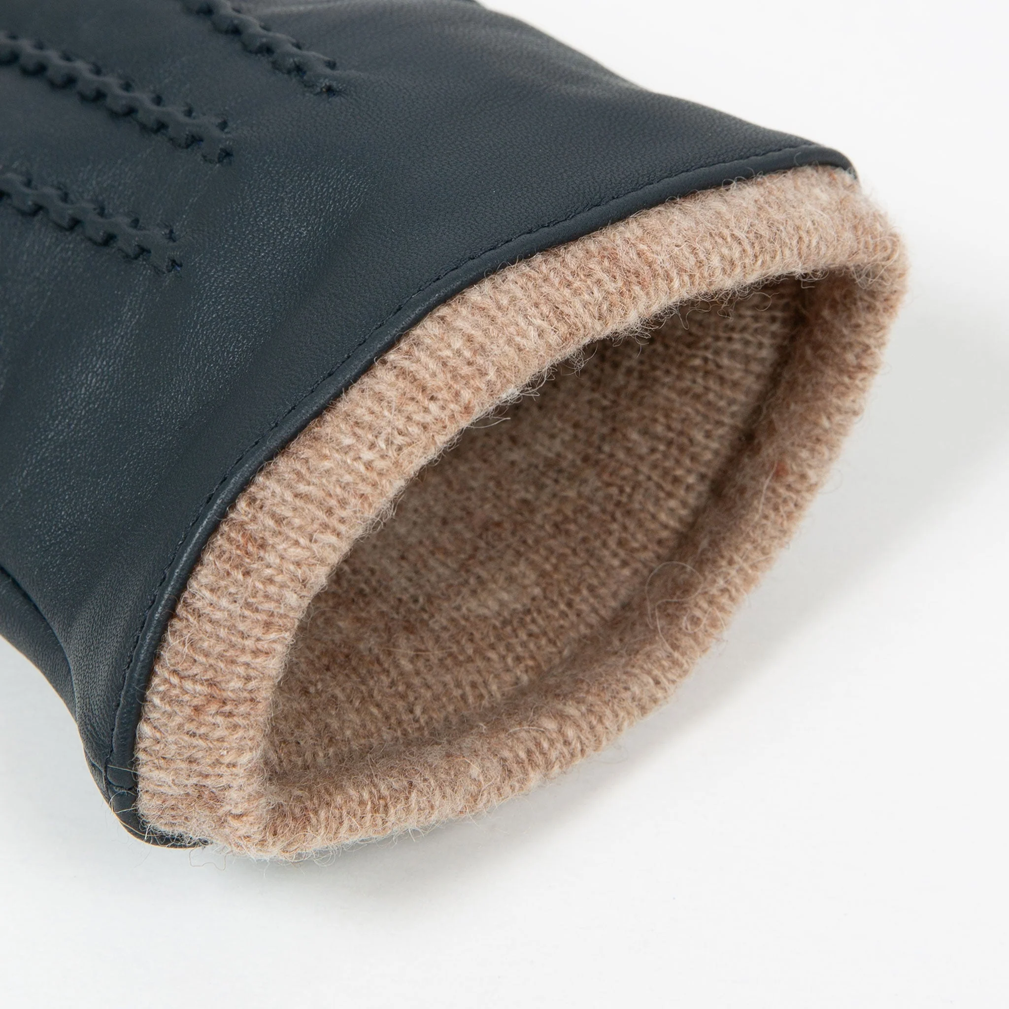 Women’s Three-Point Wool Blend-Lined Leather Gloves with Knitted Cuffs - Image 19