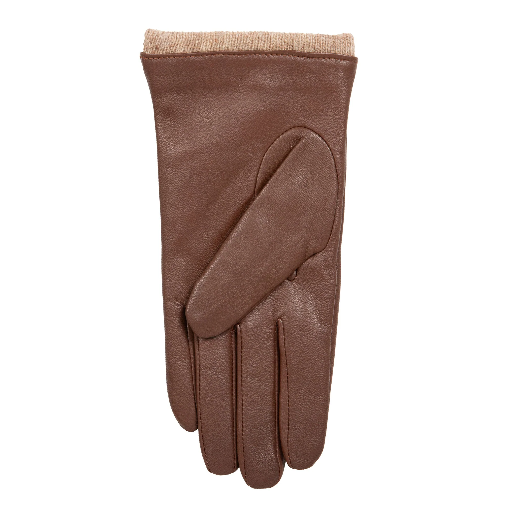 Women’s Three-Point Wool Blend-Lined Leather Gloves with Knitted Cuffs - Image 26