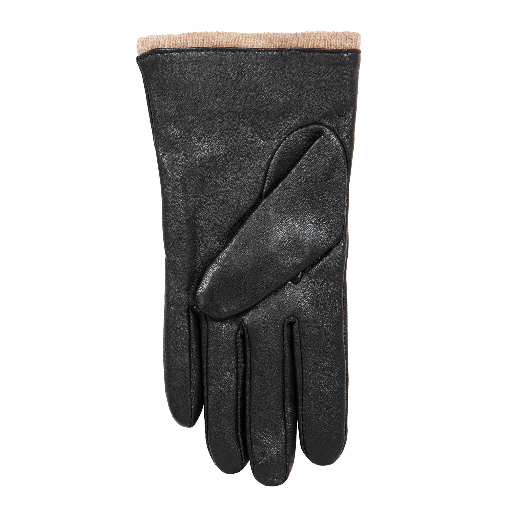 Women’s Three-Point Wool Blend-Lined Leather Gloves with Knitted Cuffs - Image 37