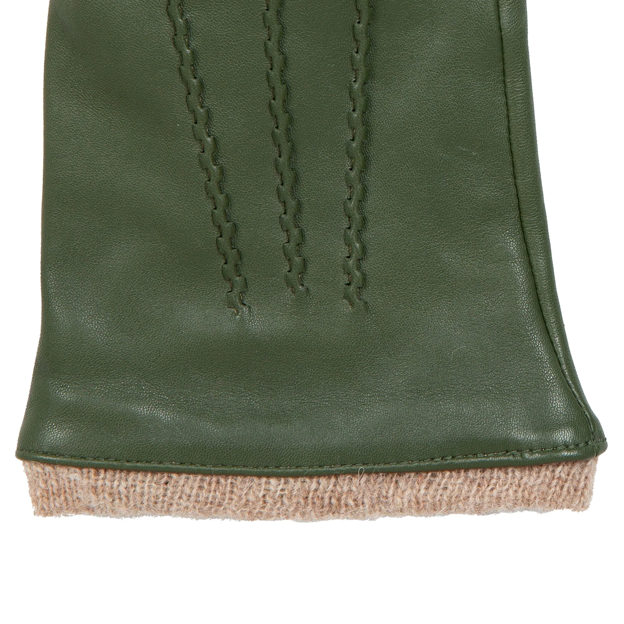 Women’s Three-Point Wool Blend-Lined Leather Gloves with Knitted Cuffs - Image 47